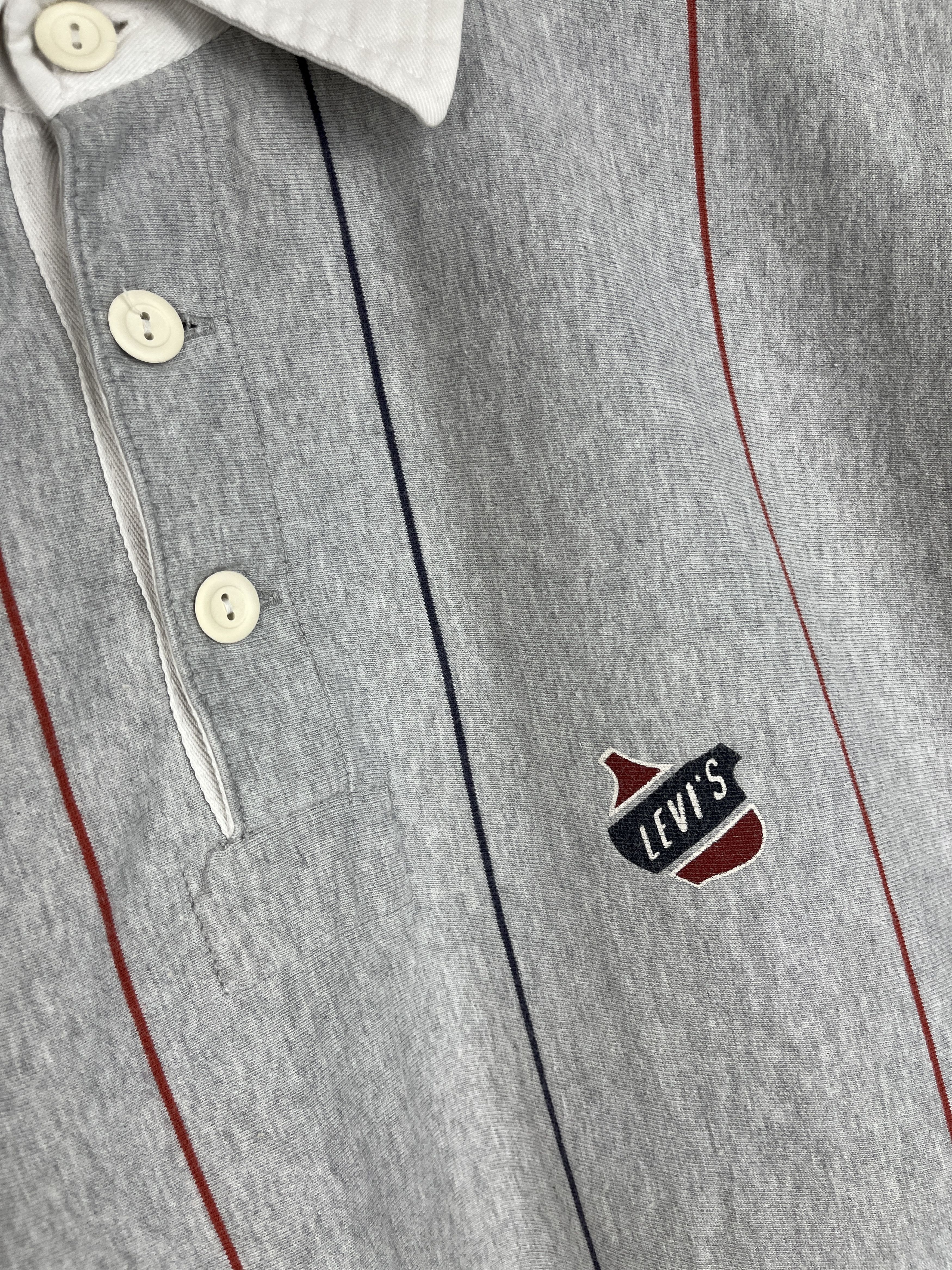 Levi's × Vintage 90's Levi's Vintage Rugby Polo Shirt Striped Long Sleeve Size US L / EU 52-54 / 3 - 5 Thumbnail