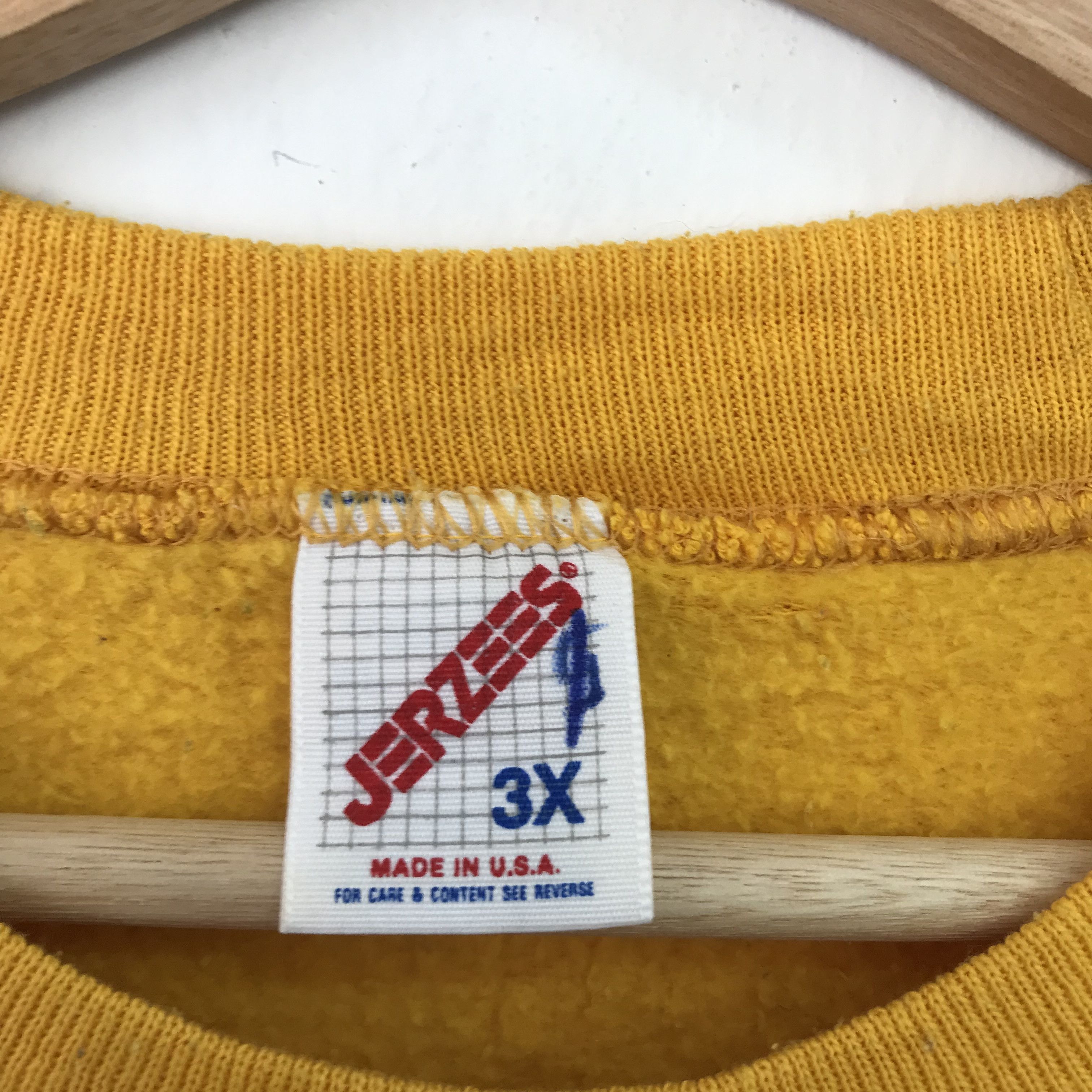 Jerzees Vintage 90s Jerzees Usa Yellow Sweatshirt - 240 Size US XXL / EU 58 / 5 - 7 Thumbnail