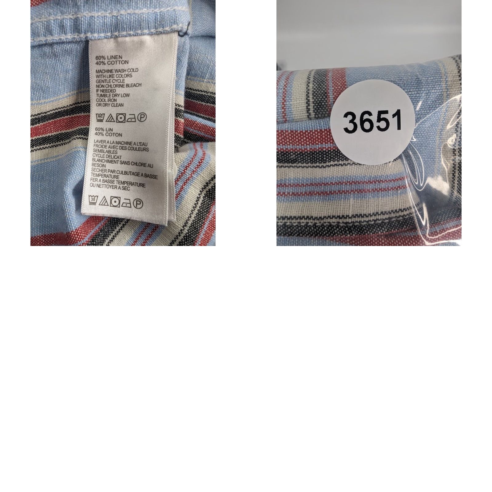 Tommy Bahama Tommy Bahama Shirt Button-Up Long Sleeve Striped Linen Cotton Blend M Multicolor Mens Size US M / EU 48-50 / 2 - 8 Thumbnail