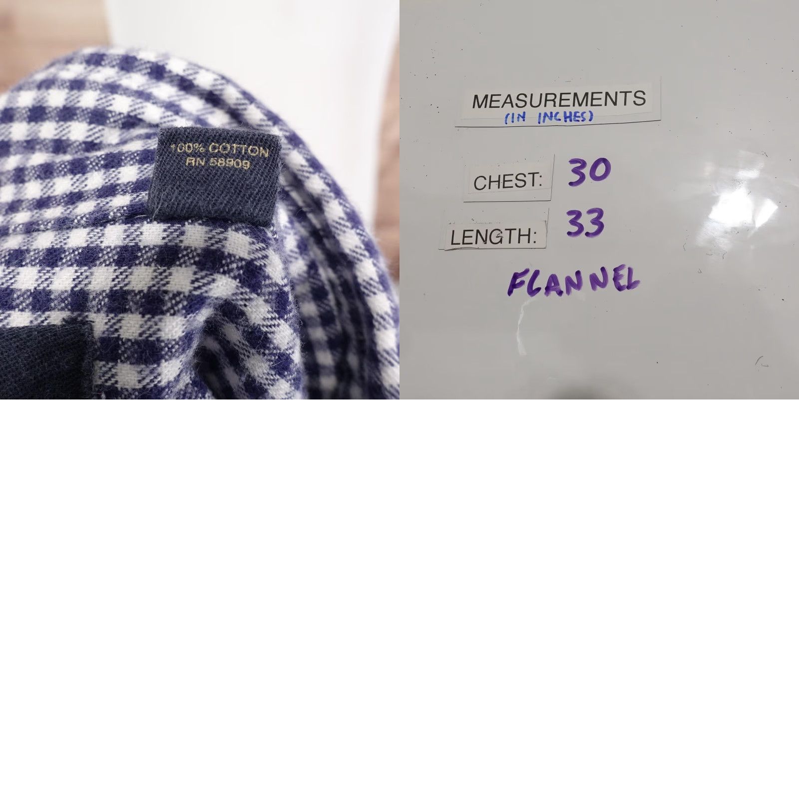 Roundtree & Yorke Roundtree & Yorke Mens Shirt 3XL Casual Flannel Long Sleeve Blue White Check Button-Down Big & Tall Size US XXL / EU 58 / 5 - 8 Thumbnail