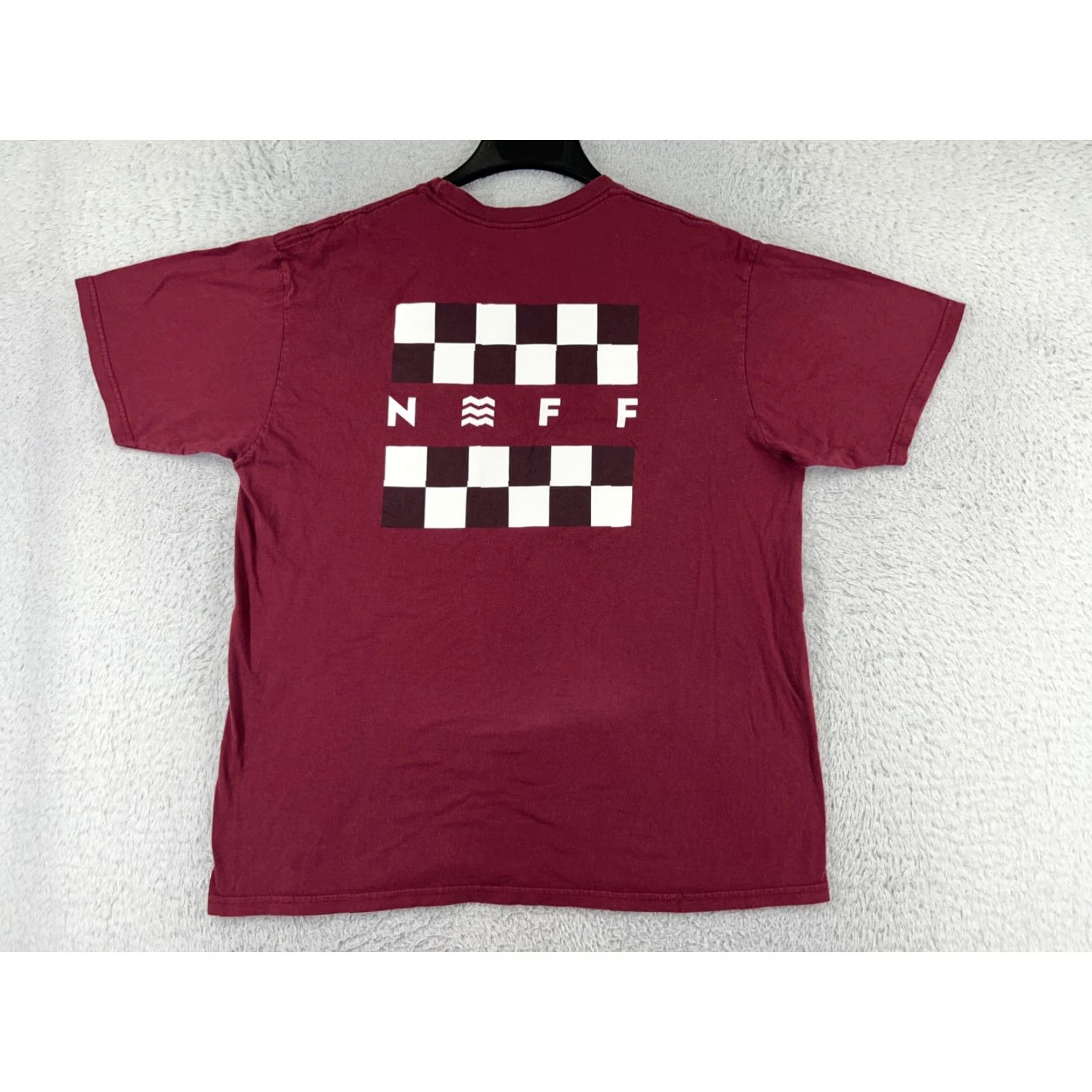 Vintage NEFF Shirt Mens XL Red Short Sleeve Crew Neck 100% Cotton Checkerboard 90s California Mens Size US XL / EU 56 / 4 - 2 Thumbnail