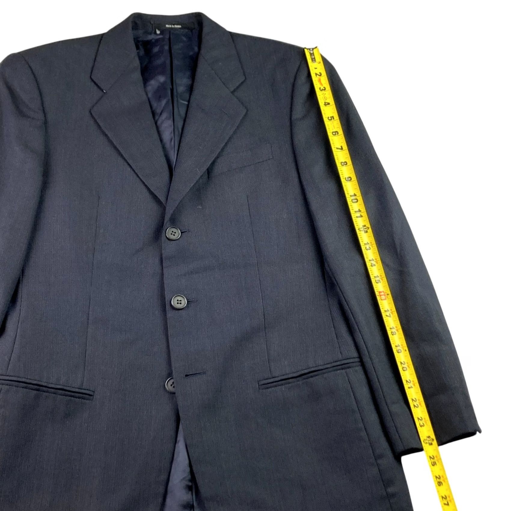 Vintage Mani Giorgio Armani Men's Wool Blazer Jacket Navy Birdseye 3-Button 40 R Size 40R - 5 Thumbnail