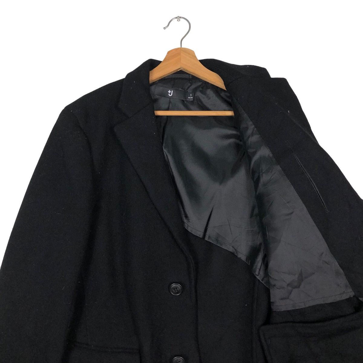 Jil Sander 🔥Rich Black - Long Fly Wool Jacket J+ Japan Made Size US S / EU 44-46 / 1 - 12 Thumbnail