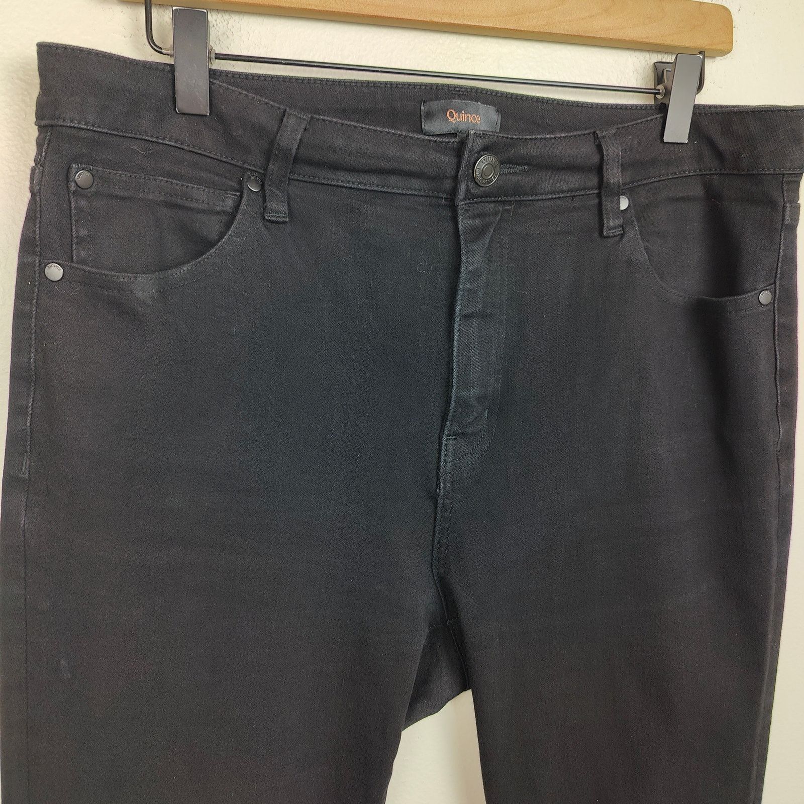 Quince Quince Stretch High Rise Skinny Jeans Womens 31 Black Size 31" - 2 Thumbnail