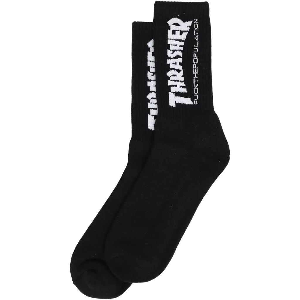 Fuck The Population × Thrasher FTP Thrasher Socks Black Size ONE SIZE - 5 Thumbnail
