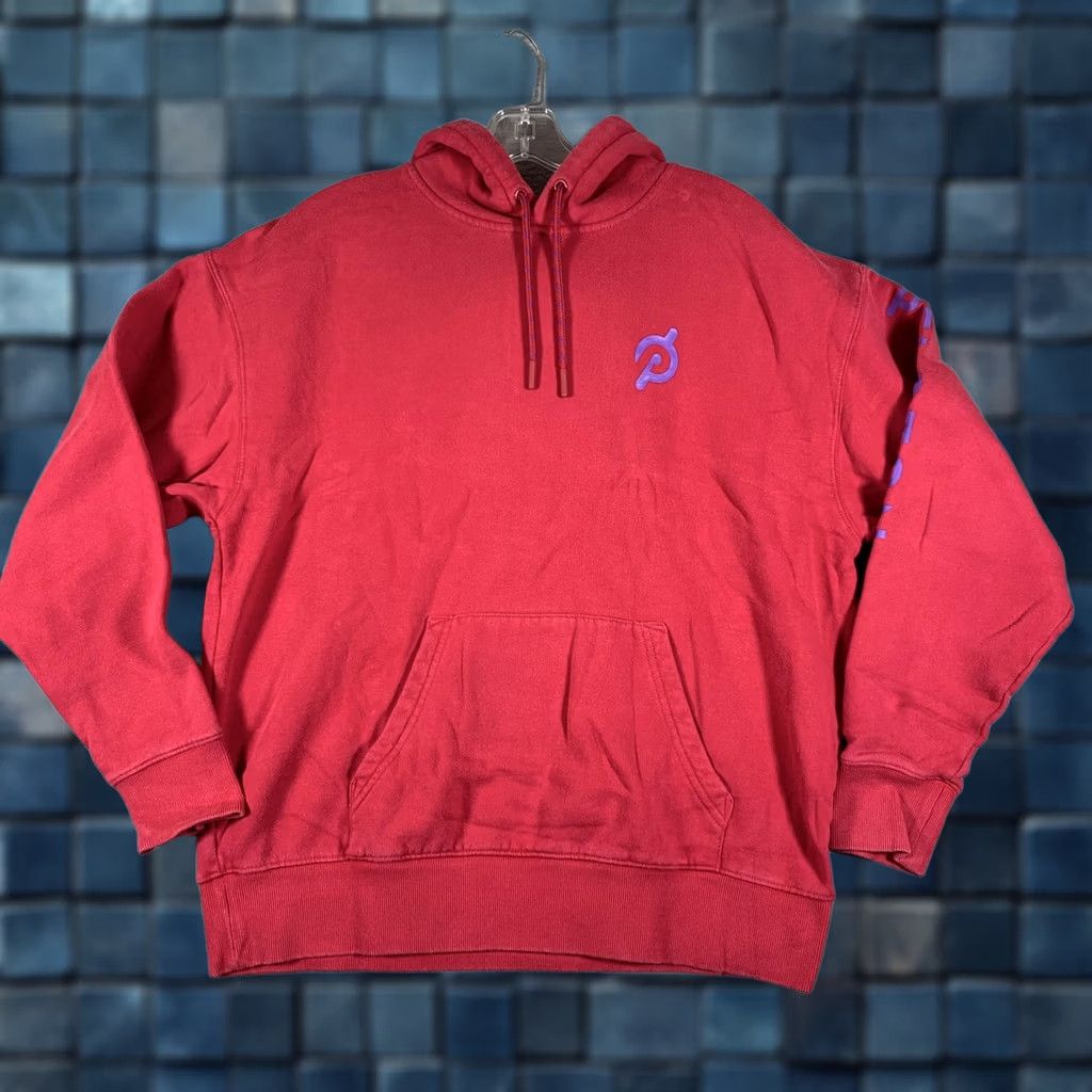 Vintage Peloton Mens Small Red Hoodie Pullover Graphics Sweatshirt Hooded Pocket Drawstring Graphic Print Size US S / EU 44-46 / 1 - 1 Thumbnail