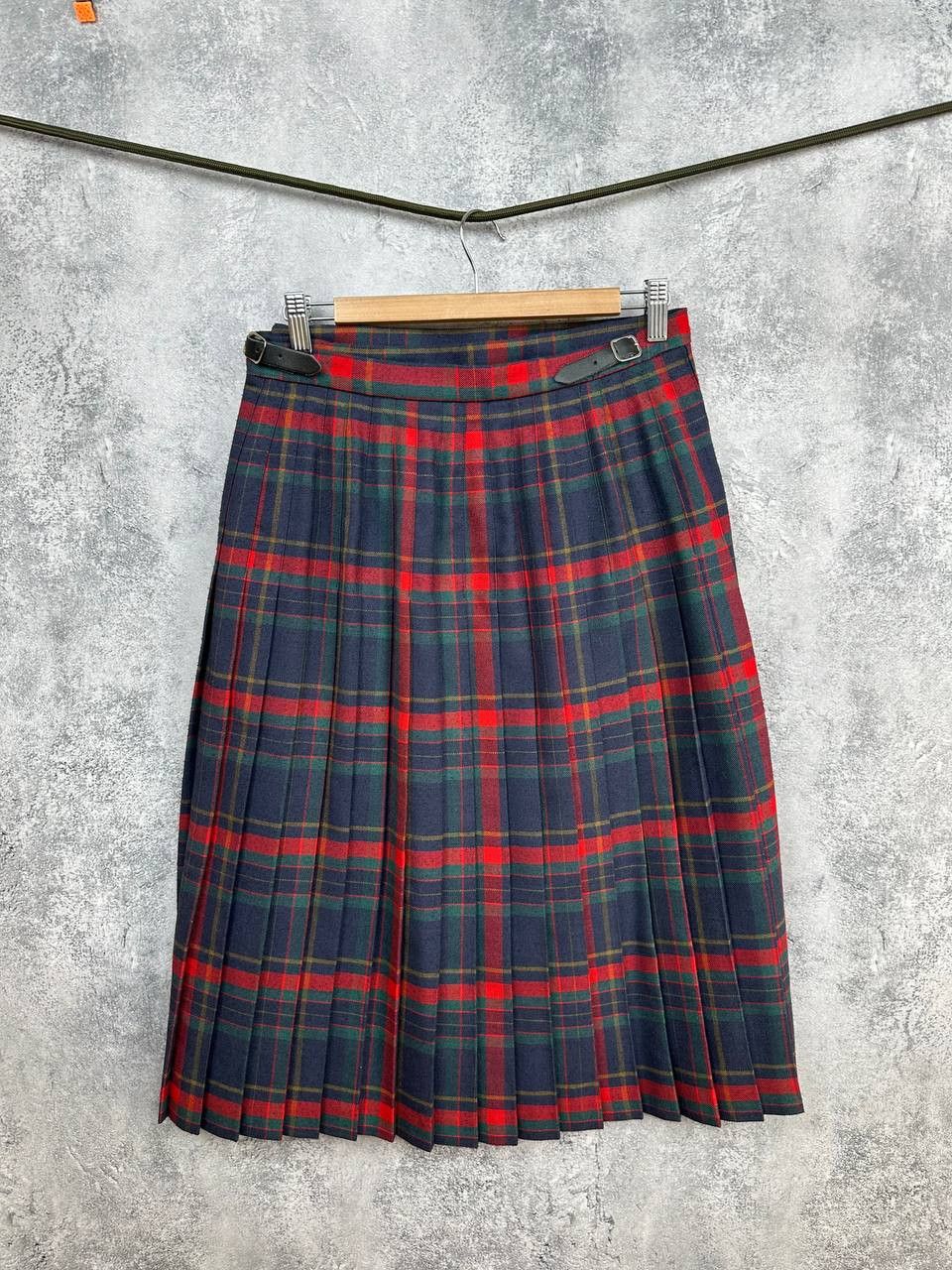 Vintage Highland Home Industries Check Tartan Pleated Kilt Skirt Size 32" / US 10 / IT 46 - 1 Thumbnail