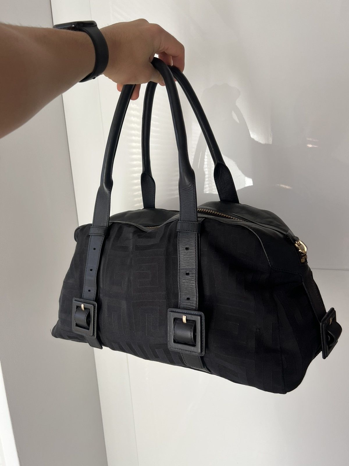 Givenchy Givenchy Black Signature Canvas Leather Boston Monogram Bag Size ONE SIZE - 3 Thumbnail