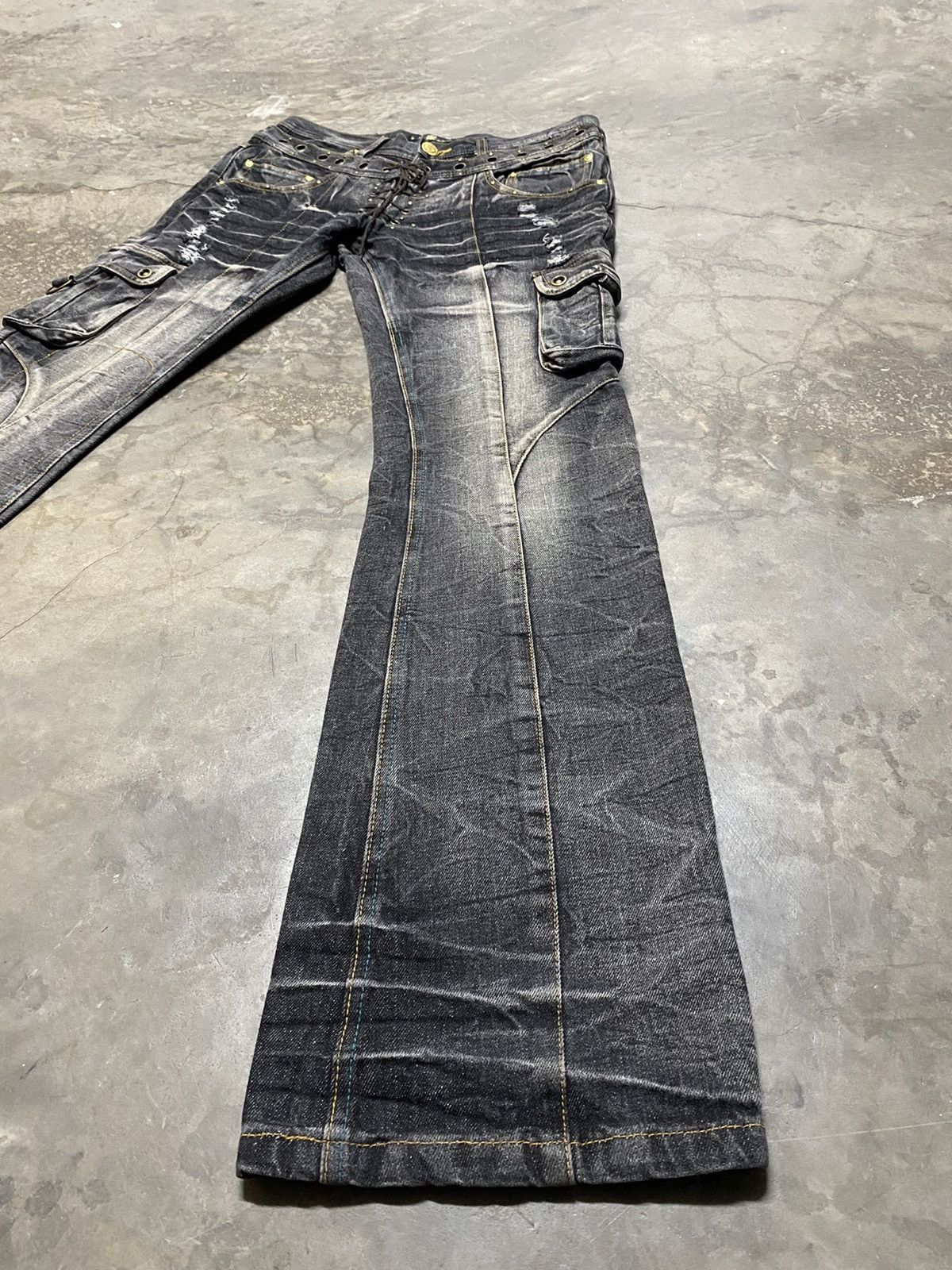 14th Addiction × LOWBOX × Le Grande Bleu (L.G.B.) Flare Jeans Lowbox Bondage Size US 31 - 6 Thumbnail
