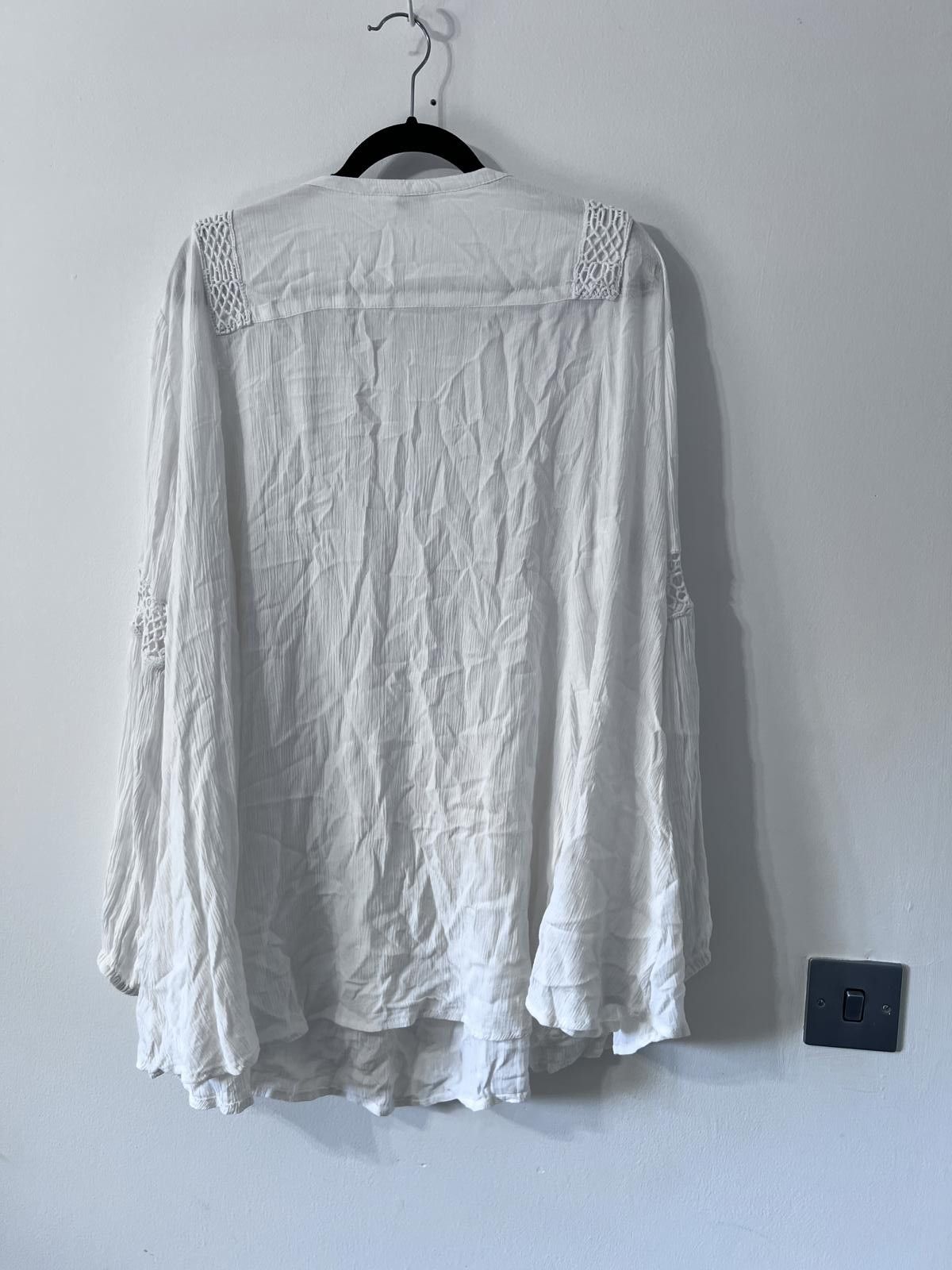 Other Simply Be White Boho Blouse UK 24 Size 3XL / US 20-22 - 6 Thumbnail