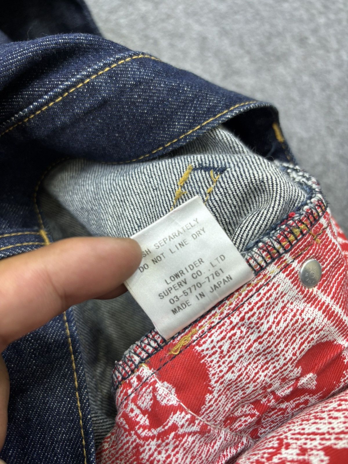 Japanese Brand 💥VERY RARE💥Lowrider Japan Selvedge Zipper Denim F698 Size US 31 - 21 Thumbnail