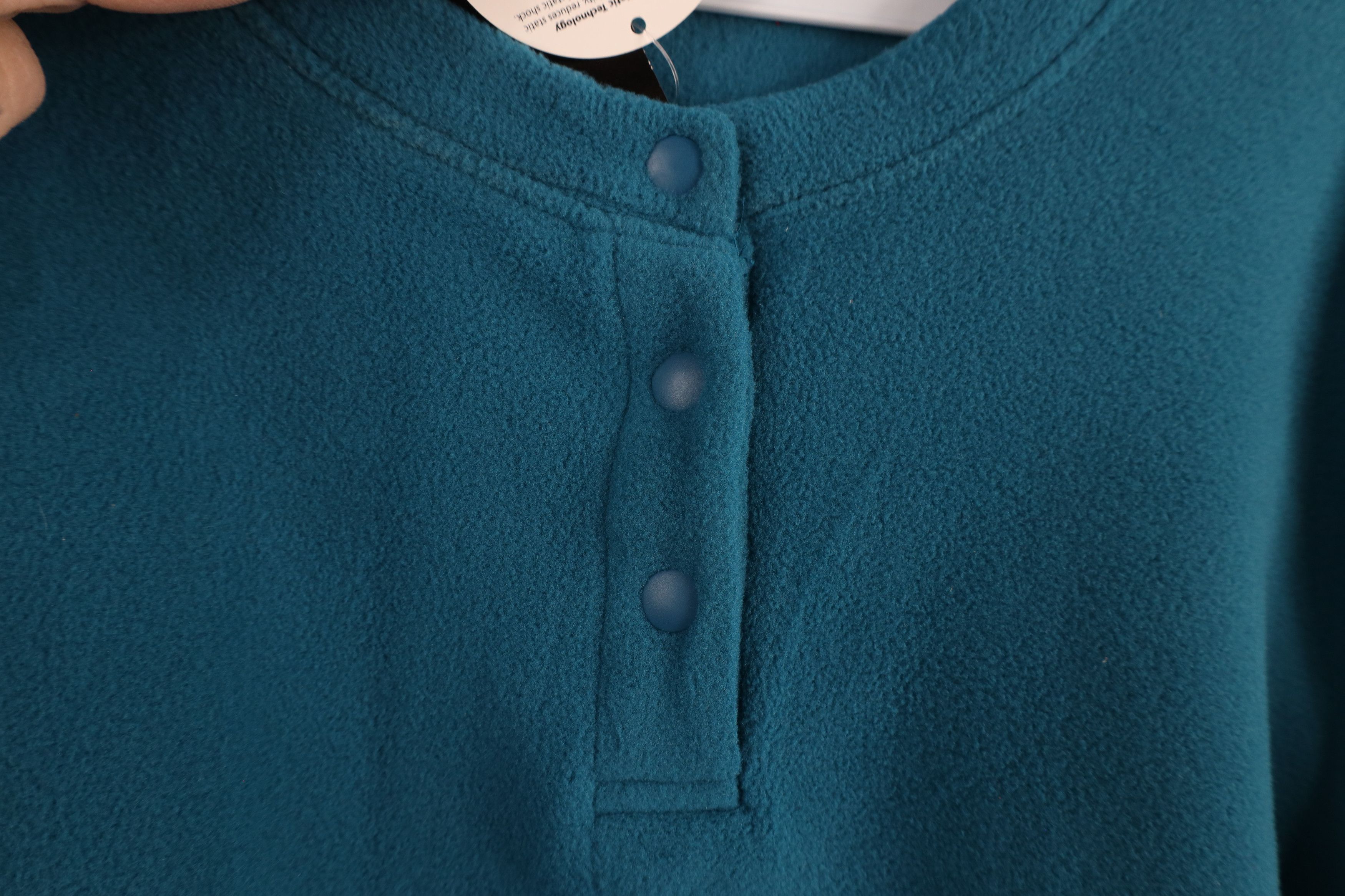 Lands' End × Vintage New Lands End 100 Polartec Fleece Snap Button Henley Sweater Size M / US 6-8 / IT 42-44 - 4 Thumbnail