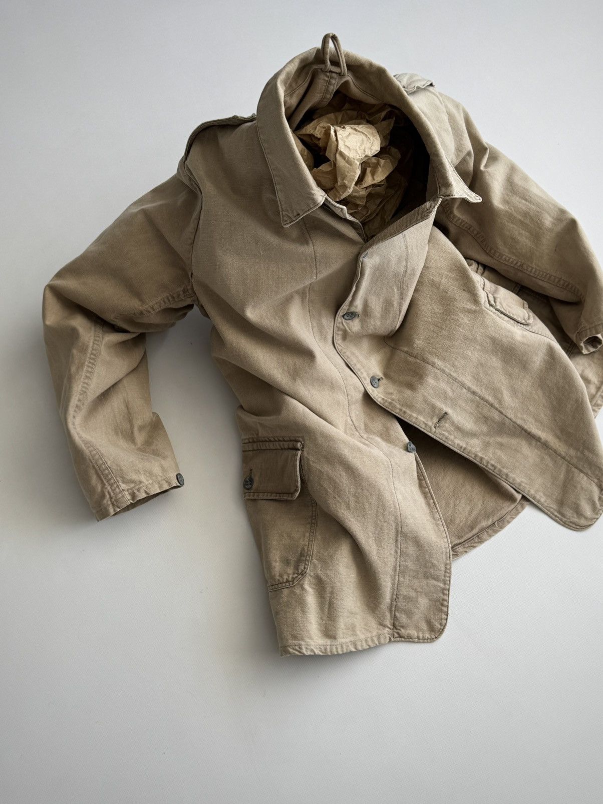 Vintage Vintage 1940s Swedish Army M39 Work Jacket Size US L / EU 52-54 / 3 - 1 Thumbnail
