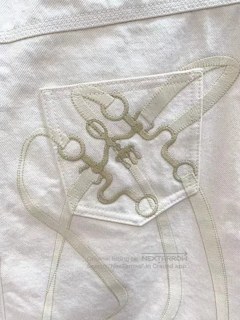 Hermes Hermes Embroidered logo skirt, low waist. Size 24" / US 00 / IT 34 - 5 Thumbnail