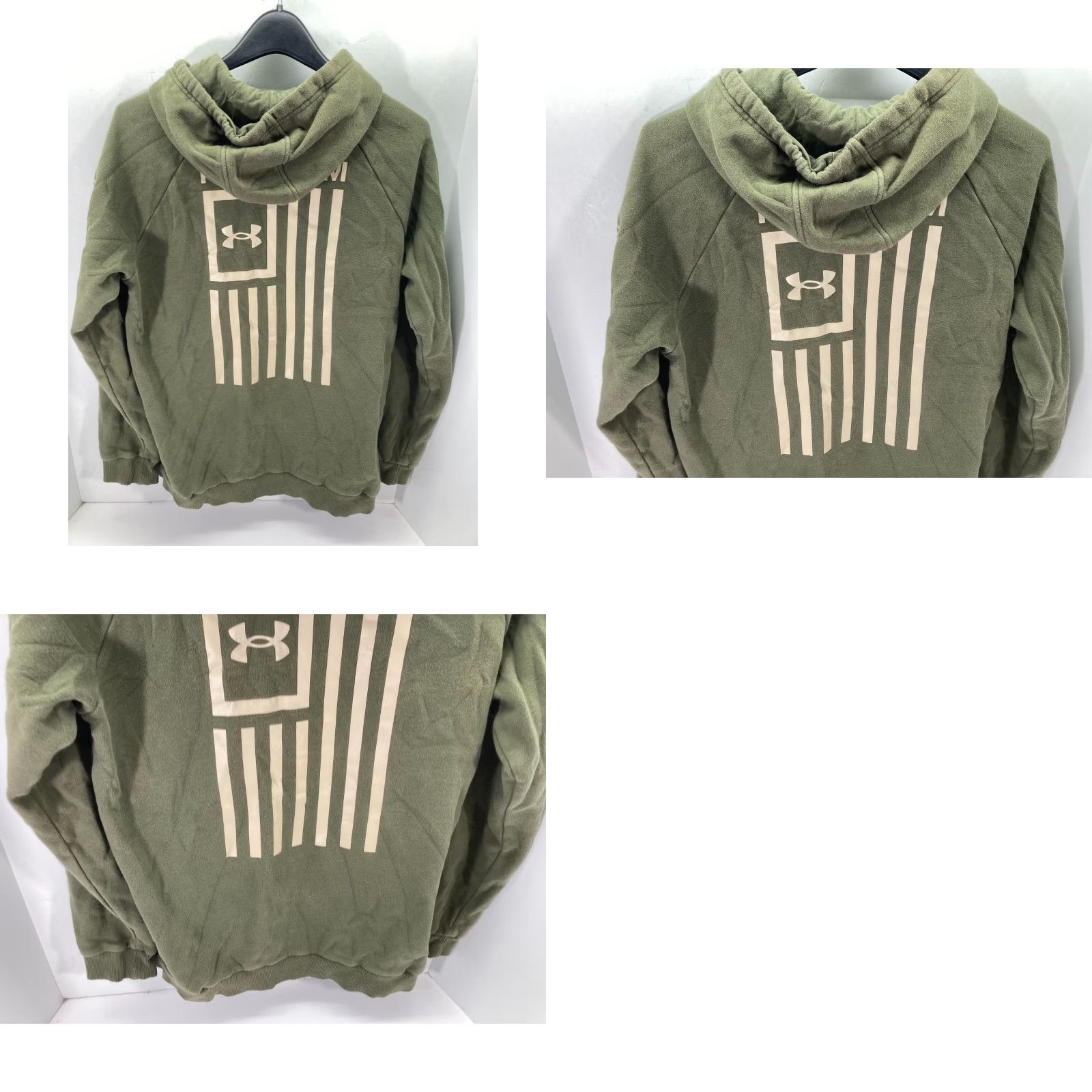 Under Armour Under Armour Freedom Pullover Hooded Sweatshirt Mens M Green Fleece Drawstring Logo Size US M / EU 48-50 / 2 - 9 Thumbnail