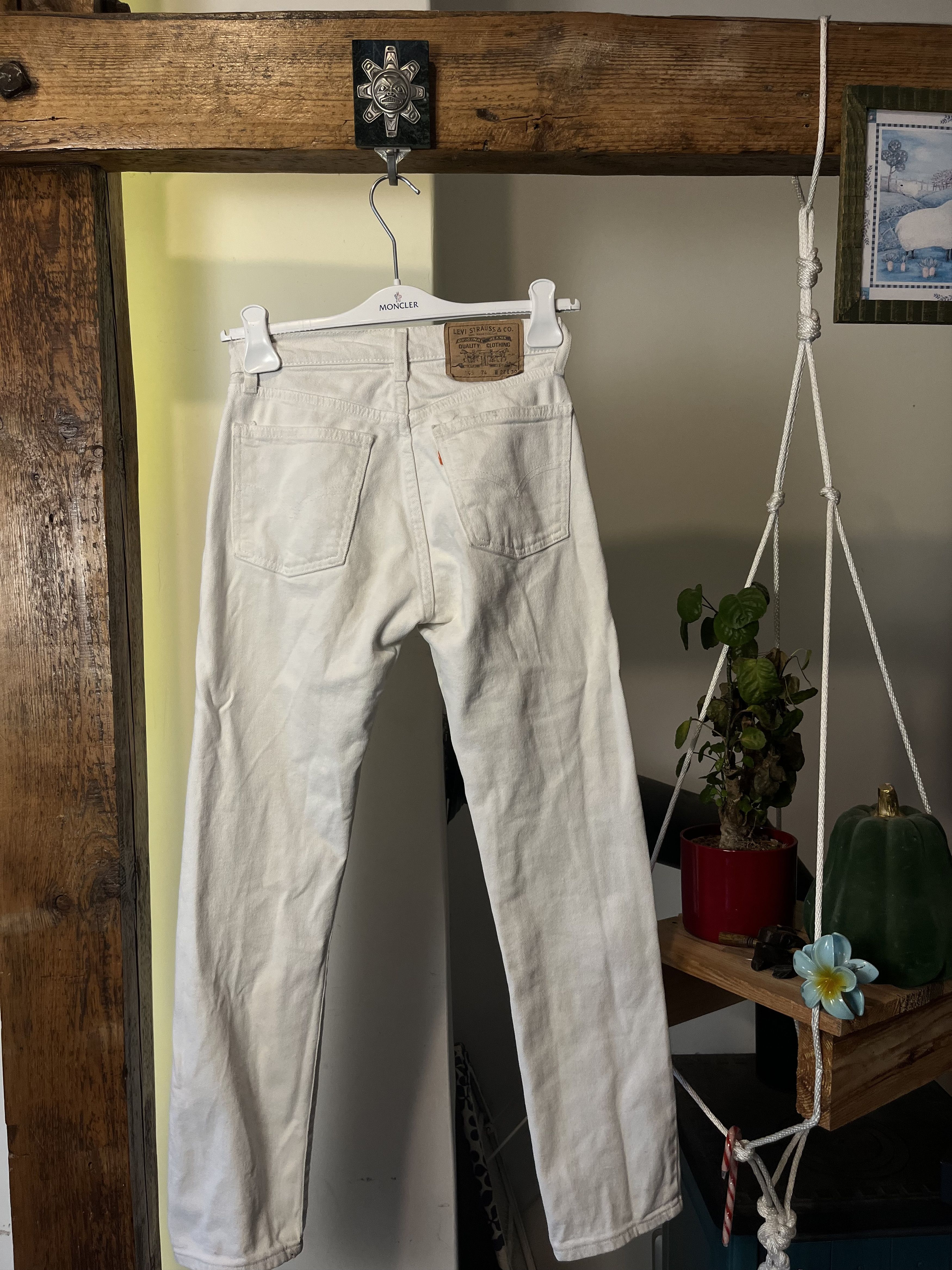 Levi's × Levi's Vintage Clothing Vintage 90s Levi's 805 White Made in Italy Denim Jeans Size US 27 - 1 Thumbnail