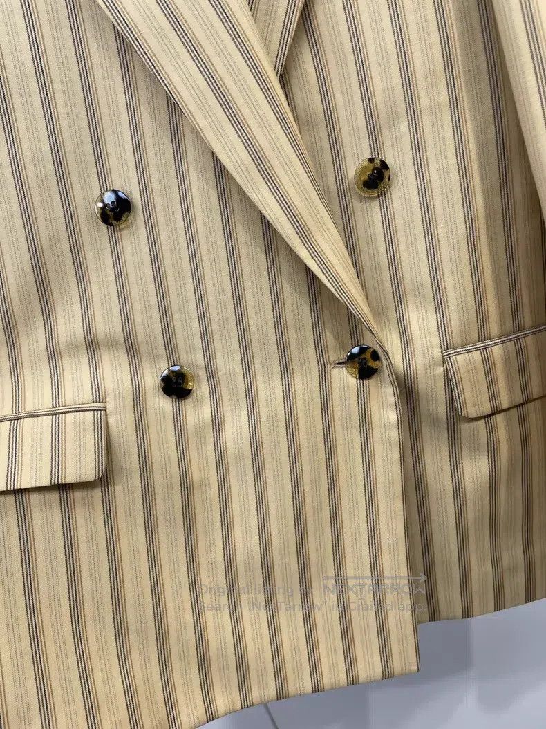 Acne Studios Acne Studios Yellow Striped Suit Jacket Size XXS / US 00 / IT 34 - 3 Thumbnail