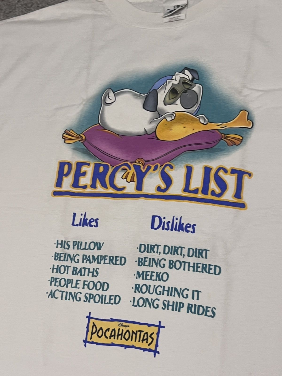Disney Vintage Percy's List Dog Pocahontas Disney T Shirt 90s RARE Size US XXL / EU 58 / 5 - 2 Thumbnail