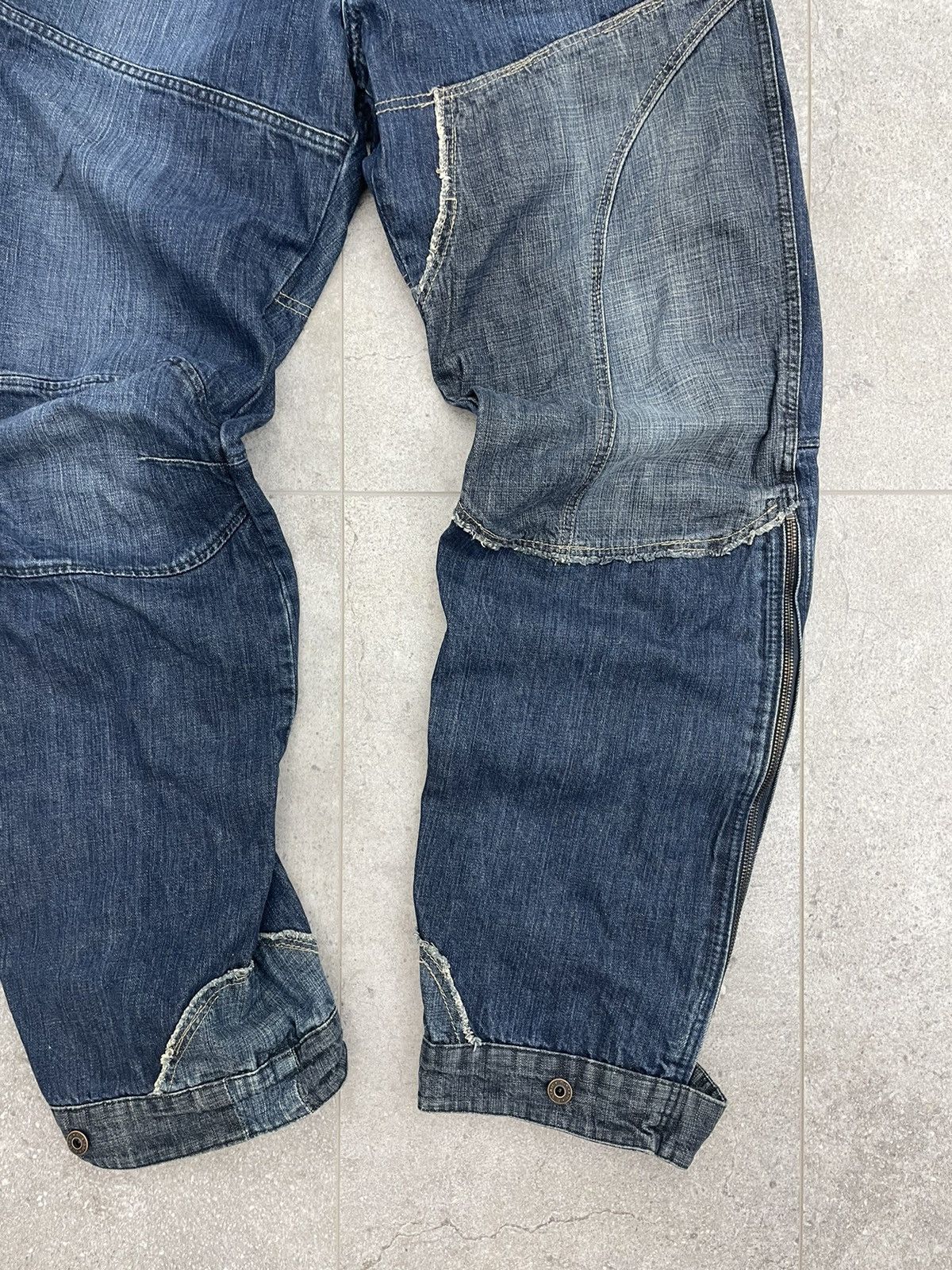 G-Star × Vintage Vintage G Star Raw jeans blue denim double knee patchwork Size US 34 / EU 50 - 8 Thumbnail