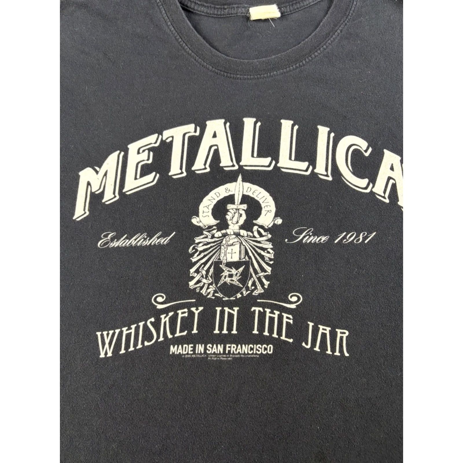 Vintage VINTAGE Metallica Shirt Men 2XL Black Whiskey In The Jar Rock Graphic Print Short Sleeve Crew Neck Cotton Size US XXL / EU 58 / 5 - 2 Thumbnail