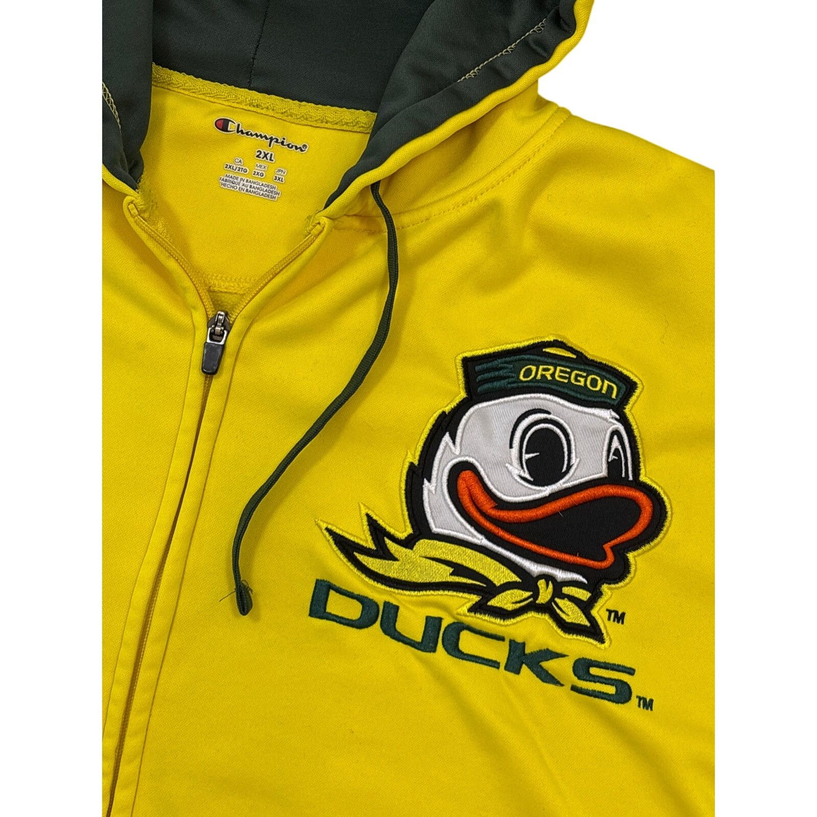 Champion Champion Oregon Ducks Yellow zip up embroidered patch logo Size US XXL / EU 58 / 5 - 2 Thumbnail