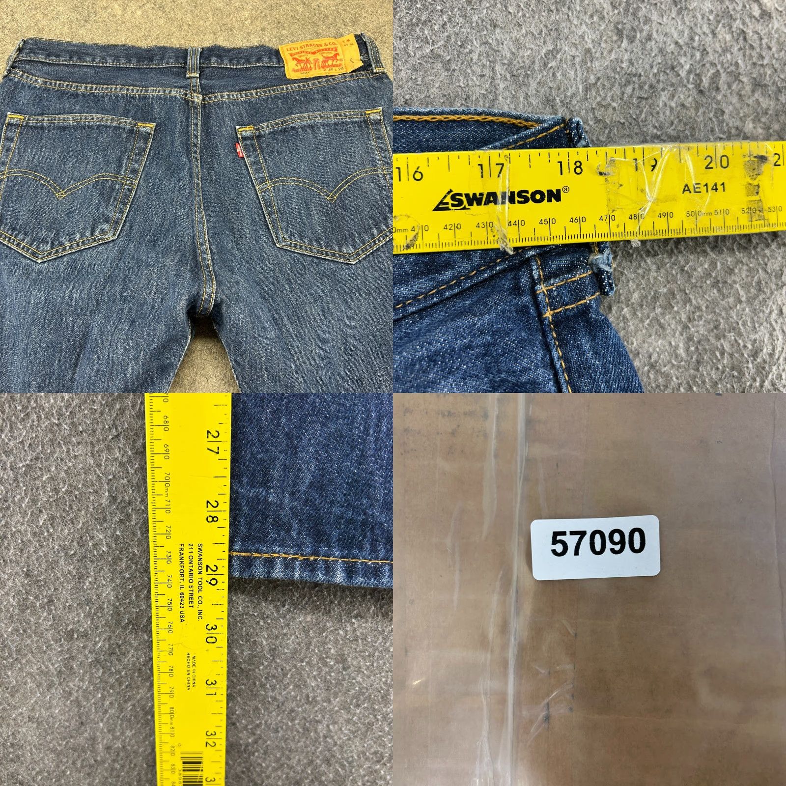 Levi's Levi's 501 Jeans Men 36x29 Regular Medium Wash Distressed Vintage Retro 5-Pocket Blue Denim Straight Leg N/A Size US 36 / EU 52 - 9 Thumbnail