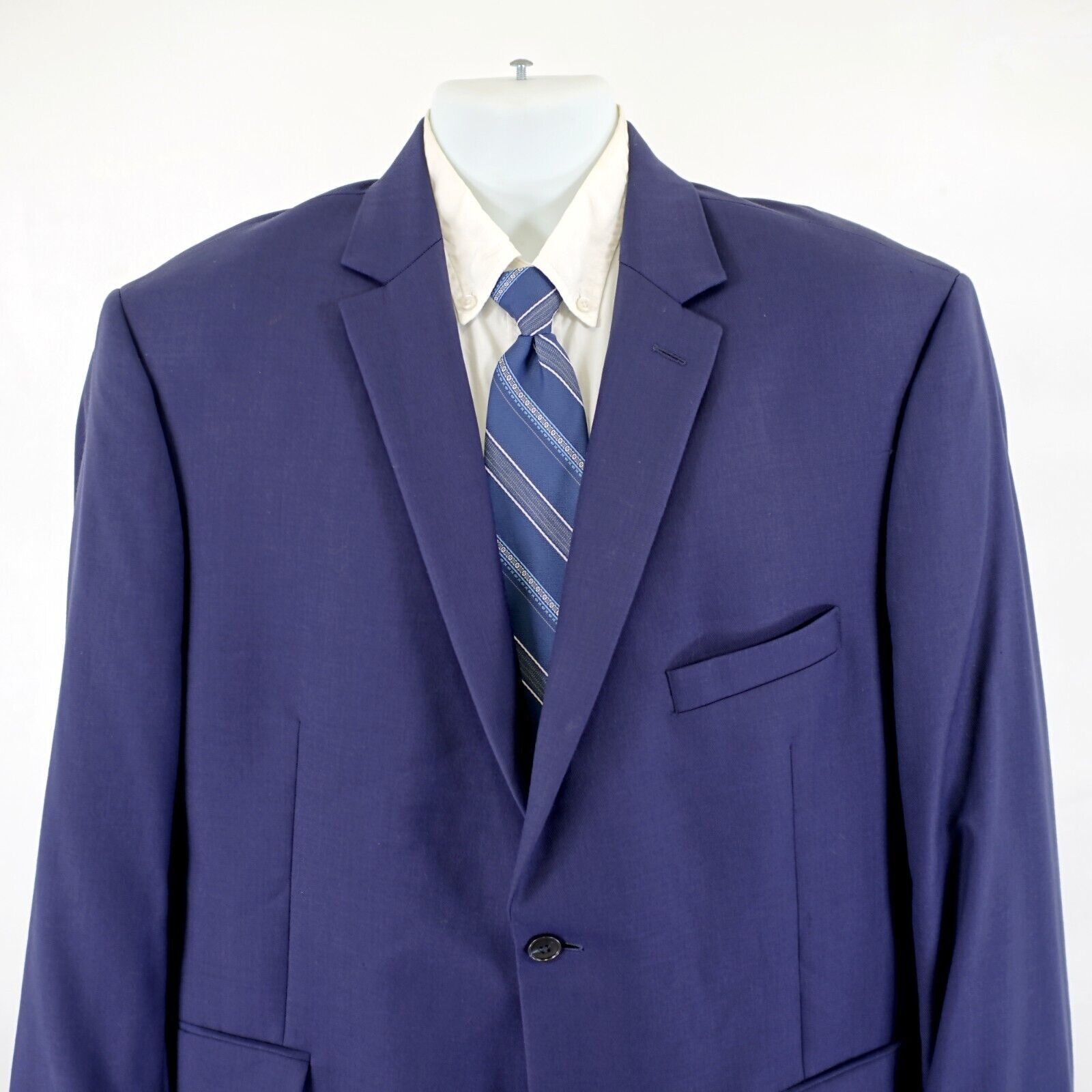 Jos. A. Bank Jos A Bank Travelers Tailored Fit Wool Blue Twill 46R / Slim Size 46R - 1 Thumbnail