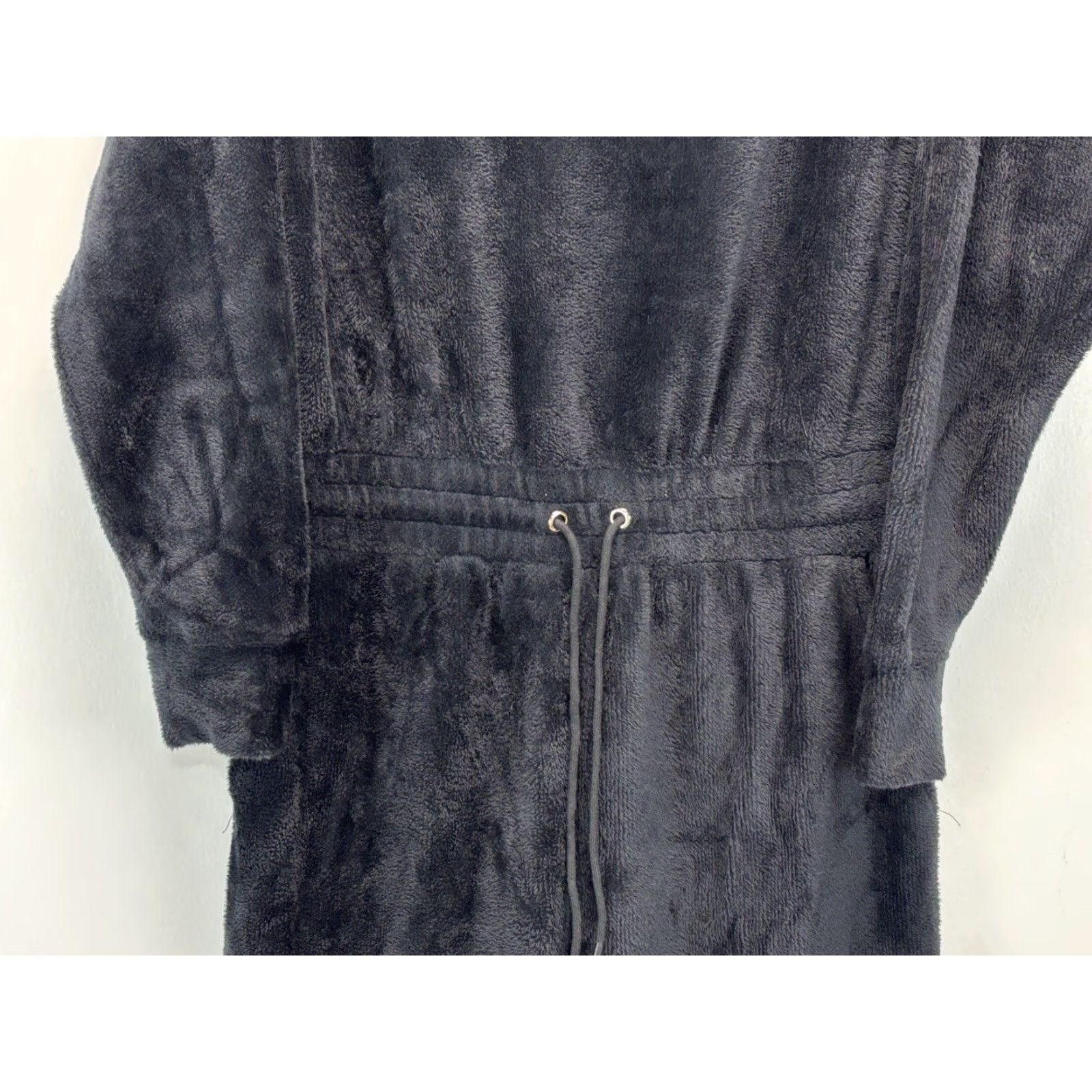 Fabletics Fabletics Jumpsuit Womens Large Black Cozy Cord Zip Elastic Waist Loungewear Size 40" / US 18 - 3 Thumbnail
