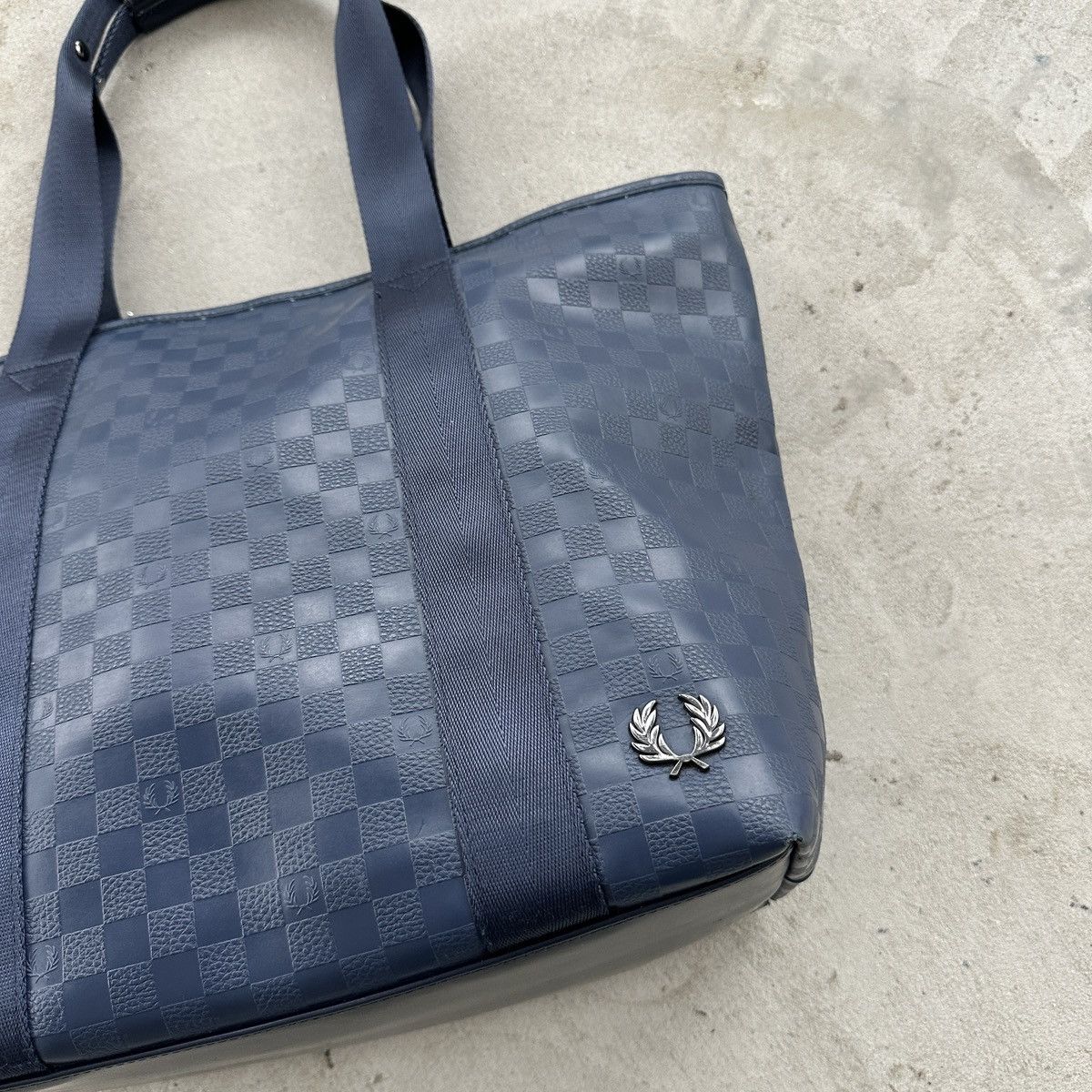 Fred Perry Vintage Fred Perry Monogram Pattern Tote Bag Blue Eco OS Size ONE SIZE - 5 Thumbnail