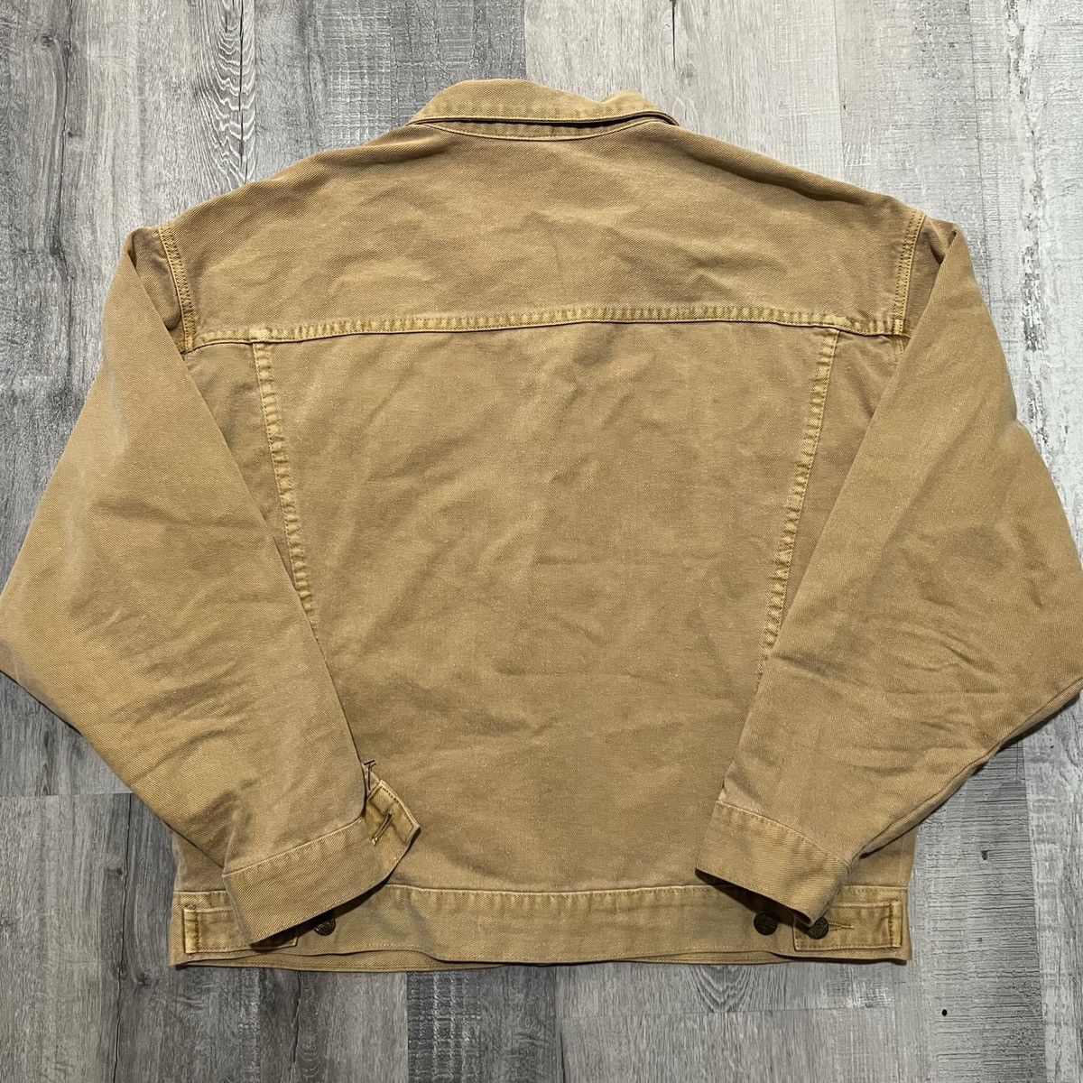 Guess × Vintage VTG GUESS Georges Marciano Beige Denim 80s Trucker Jacket Size US XL / EU 56 / 4 - 2 Thumbnail