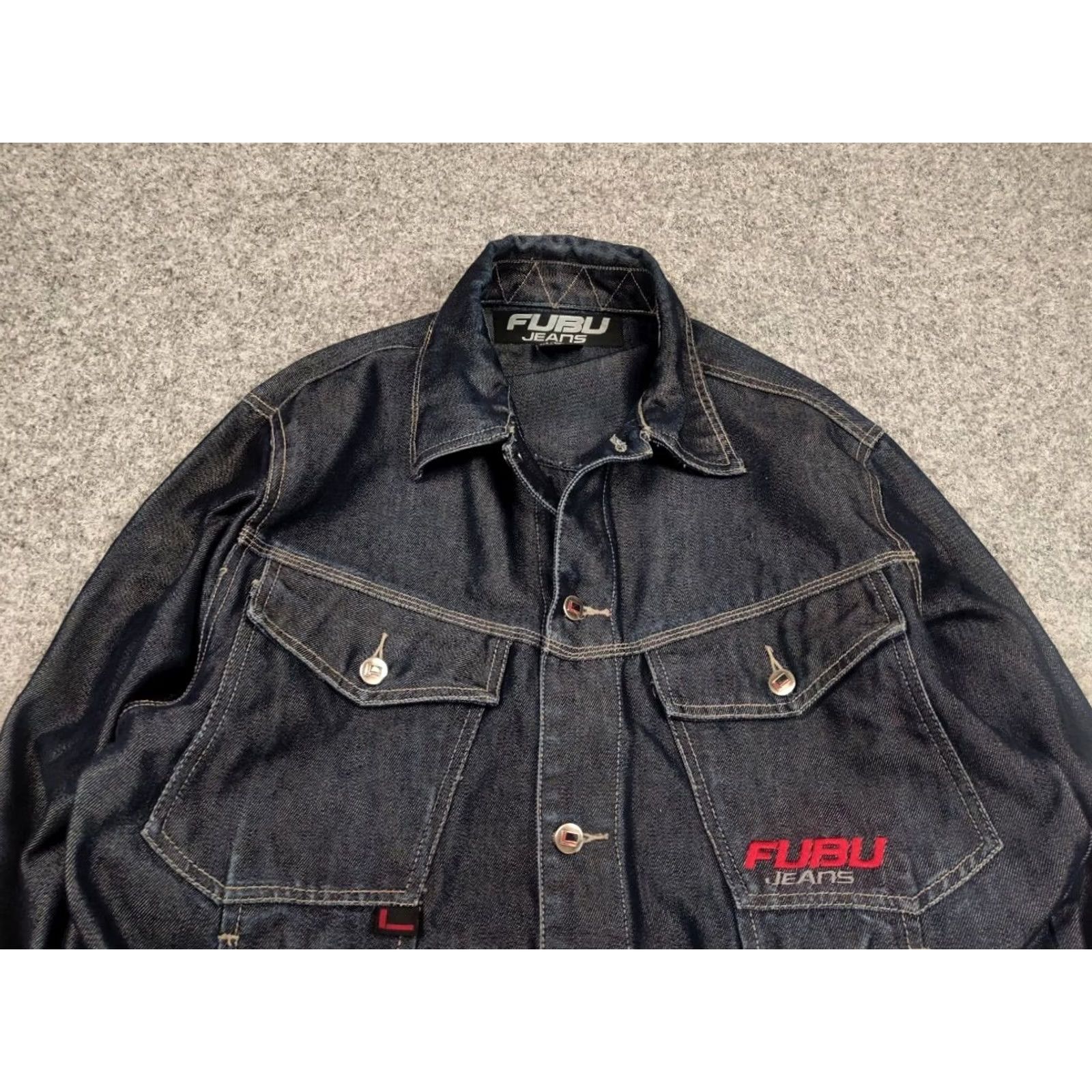 Fubu VINTAGE FUBU Denim Jacket Main Selling Point Indigo Blue Y2K Logo Collection Mens L Blue 90s Hip Hop Jacket Size US L / EU 52-54 / 3 - 5 Thumbnail