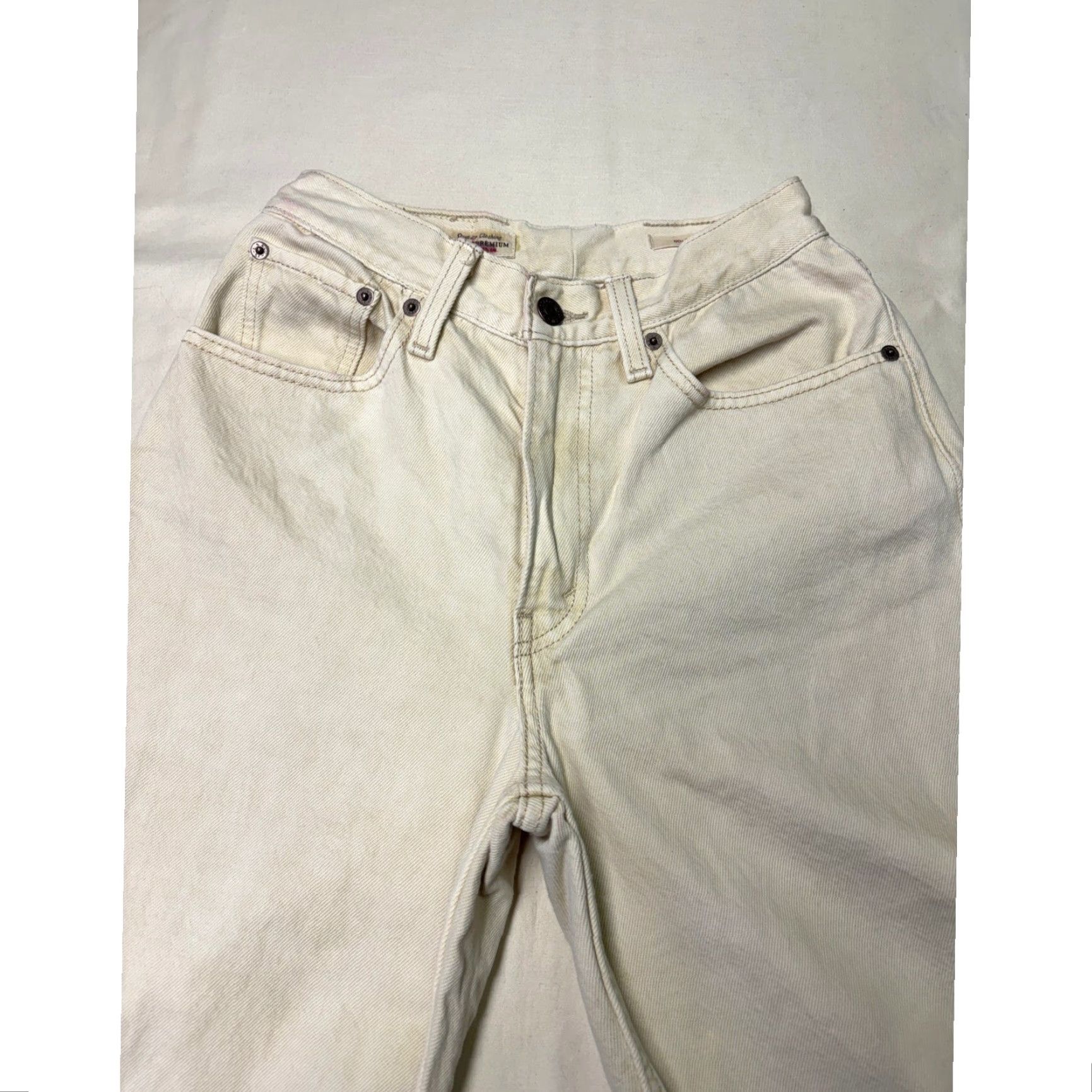 Vintage VINTAGE Levi Strauss Premium 80s Mom Jeans Light Cream Beige 25x27 Jeans Women 90s Retros 5-Pocket Bohemian Womens Size 42" / US 20 - 2 Thumbnail