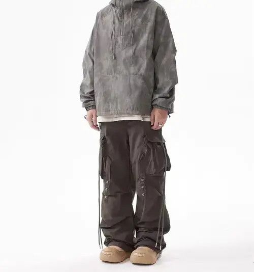 Jean Vintage Street Large Pocket Frayed Work Outdoor Jeans Size US 32 / EU 48 - 3 Thumbnail