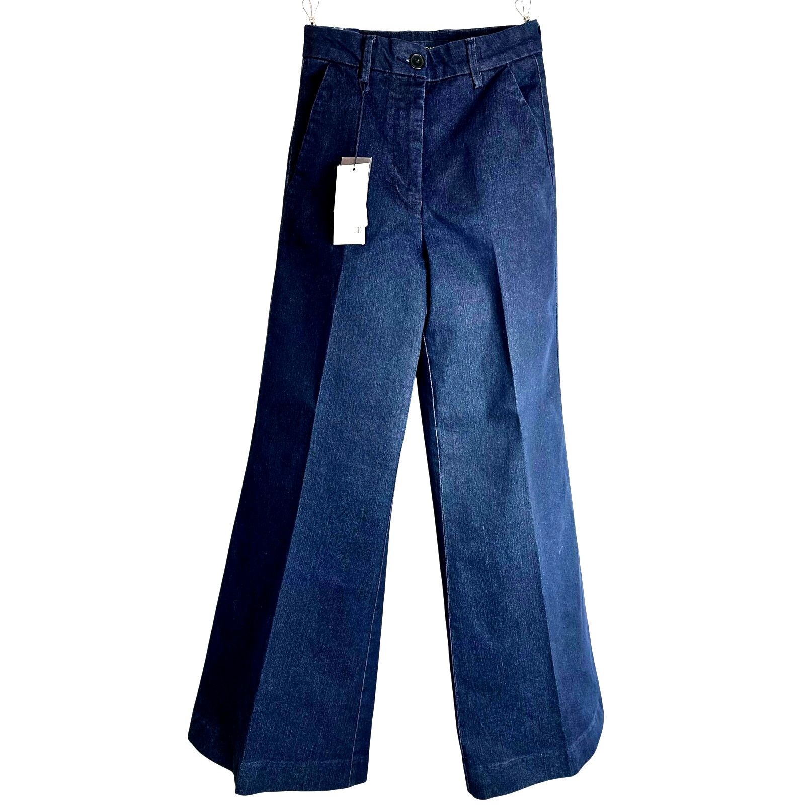 PIOMBO MP Piombo Wide Leg Womens Jeans in Blue size 2 Size 26" / US 2 / IT 38 - 4 Thumbnail