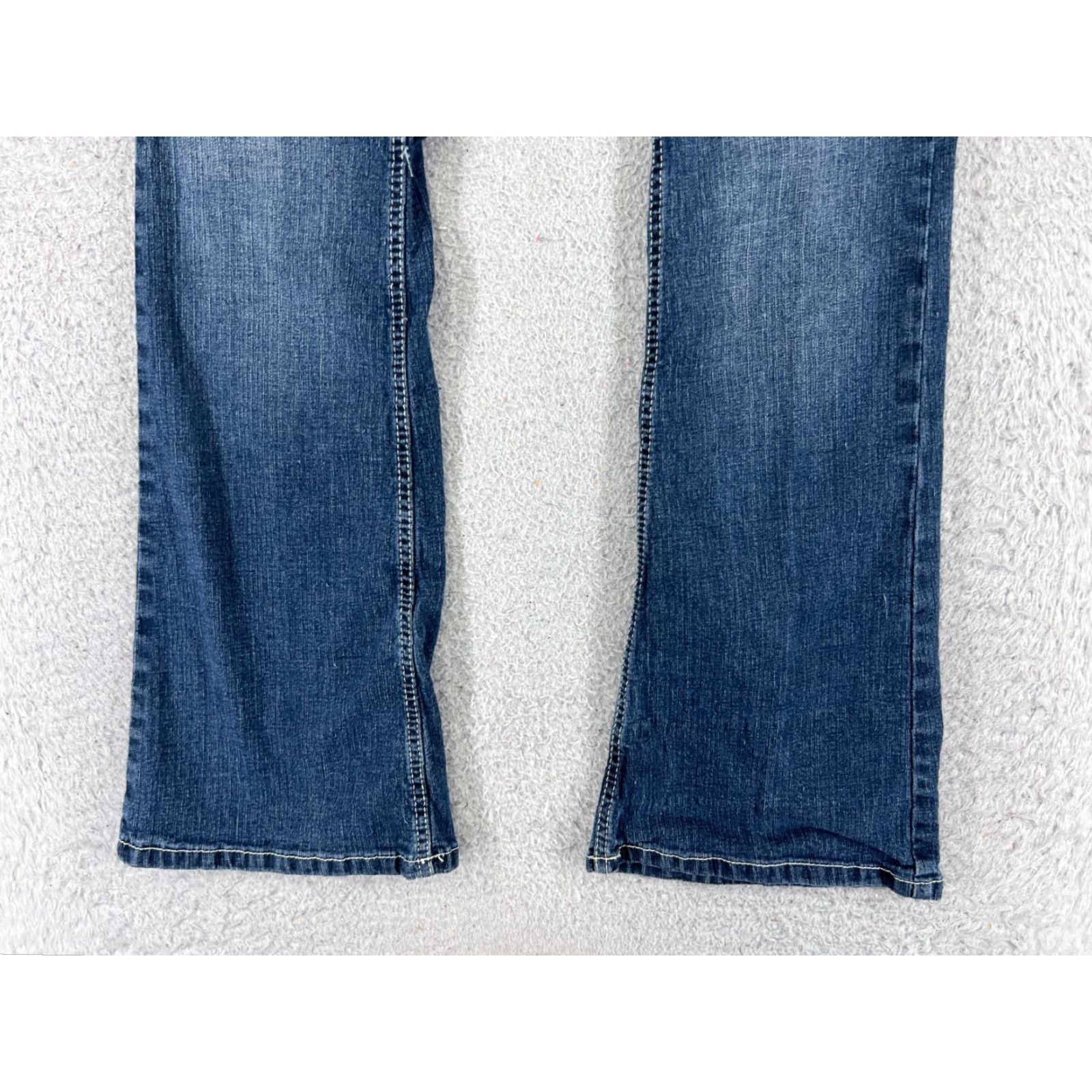 Vintage No Boundaries Jeans Womens 9 Blue Denim Flare Med Wash Ramie Blend 26x30 Size 30" / US 8 / IT 44 - 2 Thumbnail