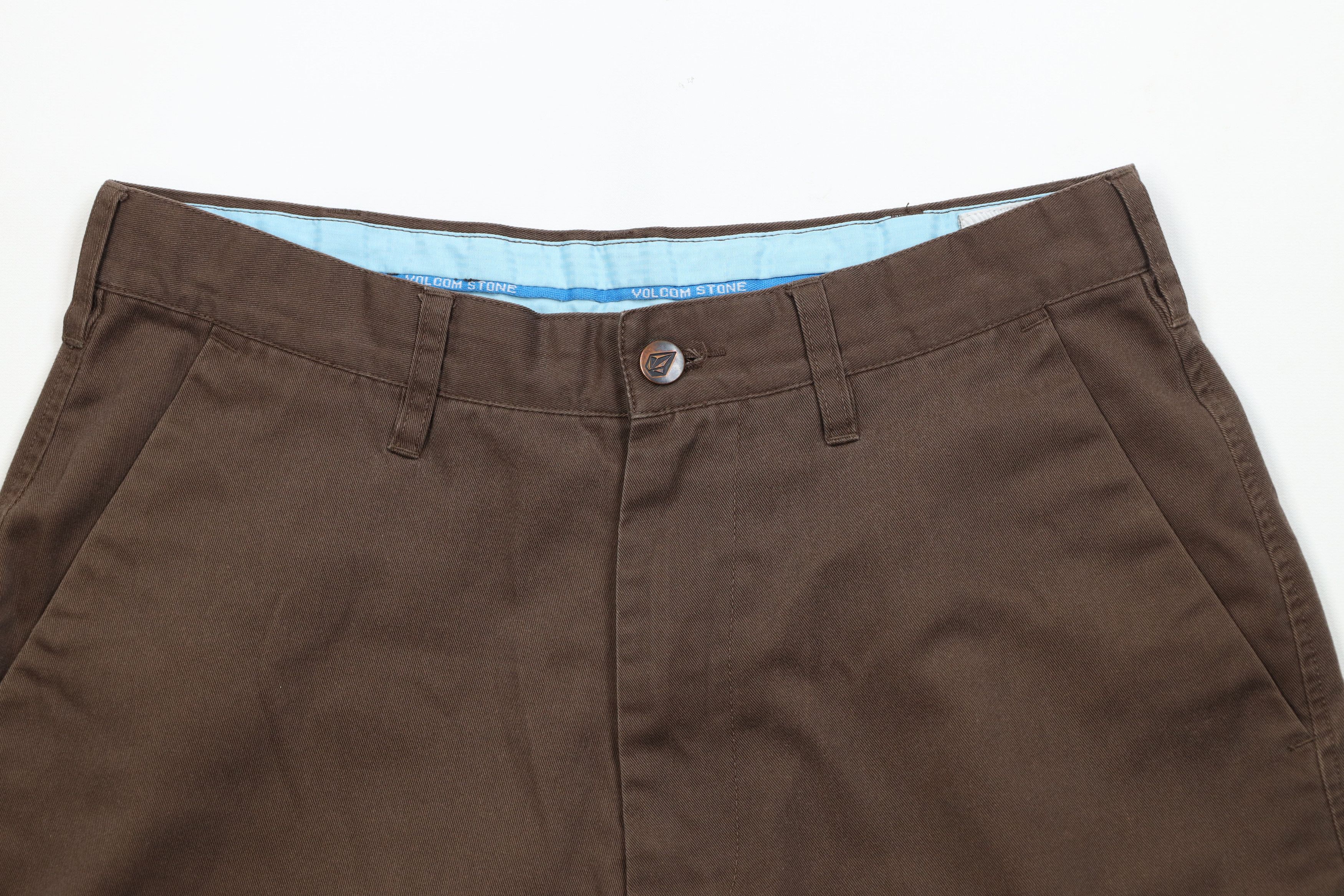 Volcom Vintage 90s Y2K Volcom Stone Skateboard Shorts Brown Cotton Size US 31 - 2 Thumbnail