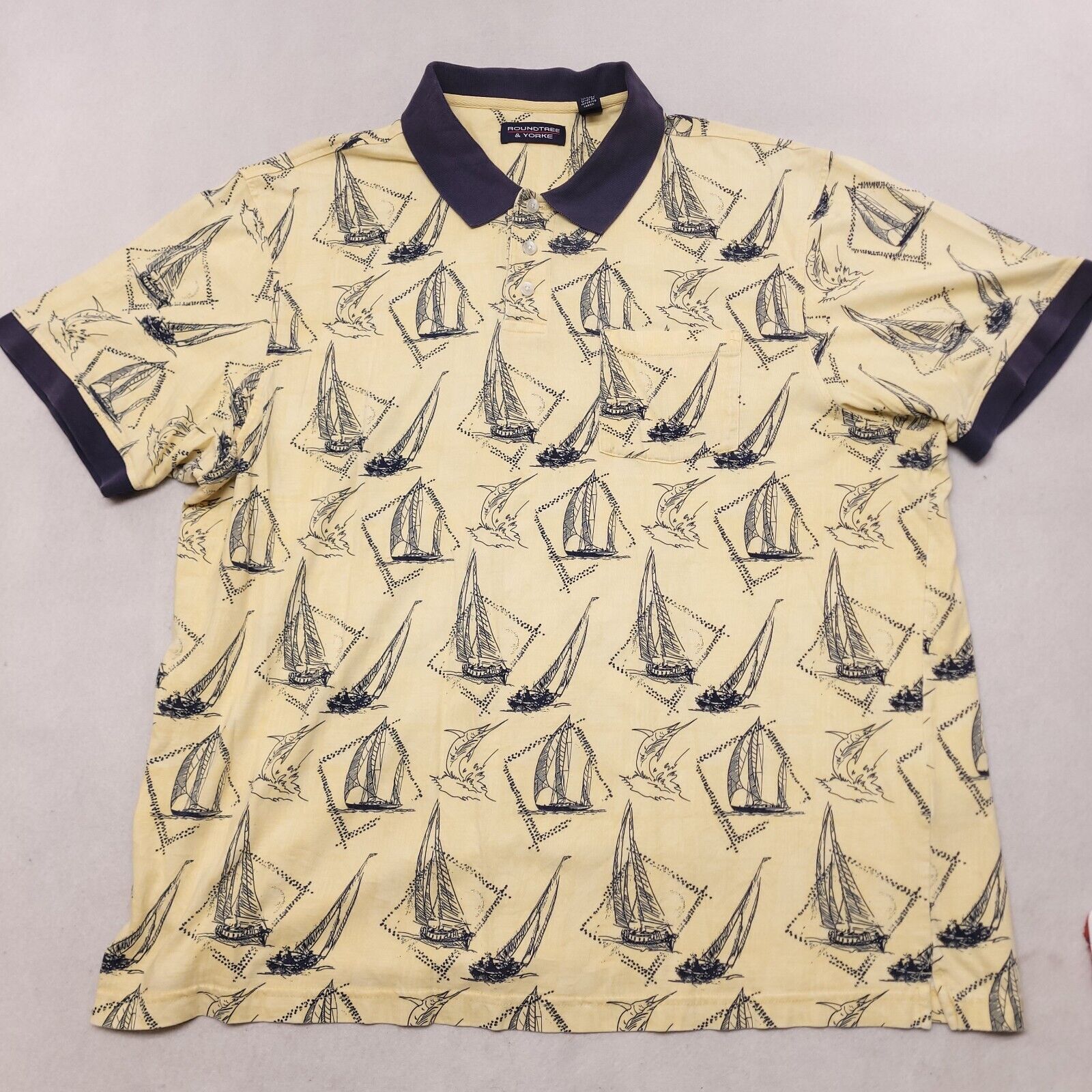 Roundtree & Yorke Roundtree & Yorke Polo Shirt Mens Size Extra Large XL Yellow Size US XL / EU 56 / 4 - 2 Thumbnail