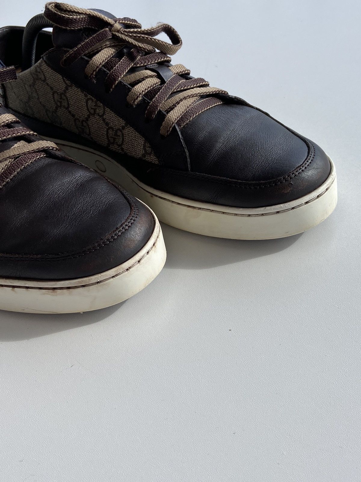 Gucci Gucci Sneakers Low Top Monogram GG Brown Leather US8 EUR-41 Size US 8 / EU 41 - 4 Thumbnail