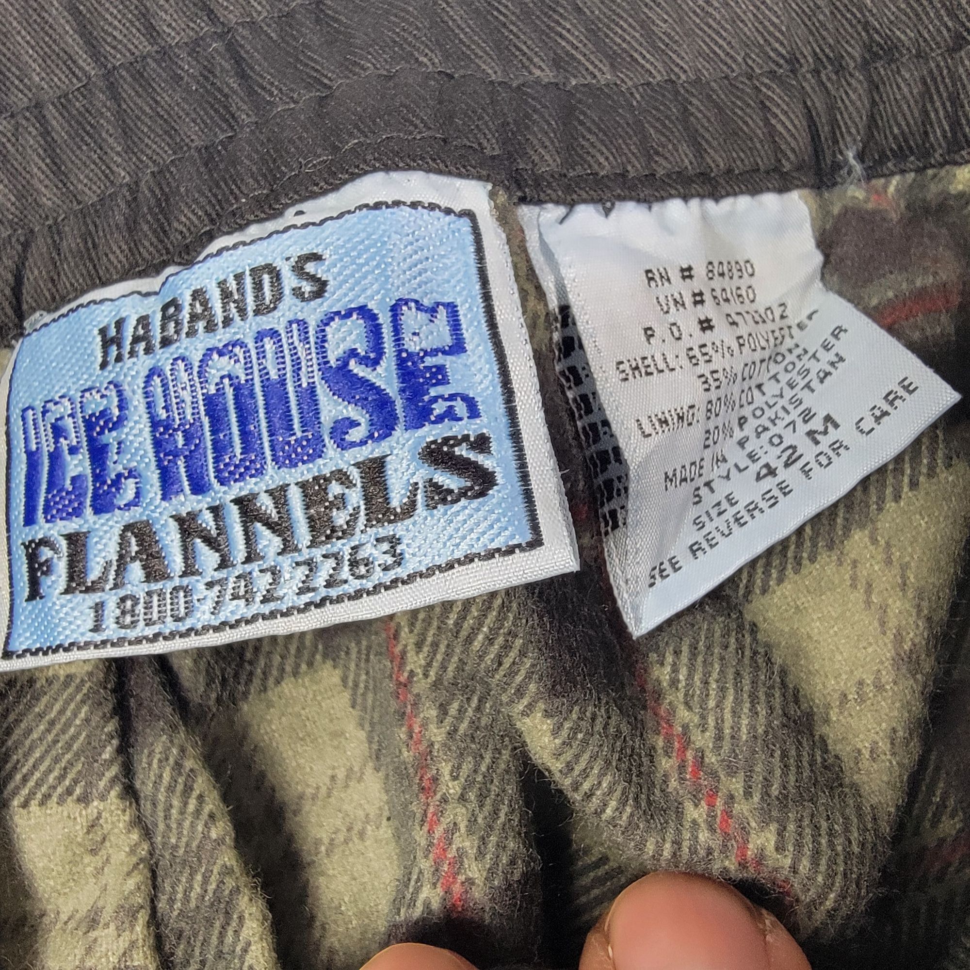 Other Habands Ice House Flannel Lined Slacks Mens 42 Black Pants W Size US 42 / EU 58 - 4 Thumbnail