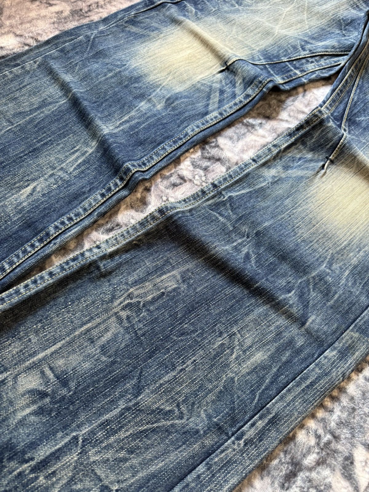 If Six Was Nine Red Peper Japan Faded Wrinkle Wash Flared Wide Leg Jeans Size US 36 / EU 52 - 7 Thumbnail