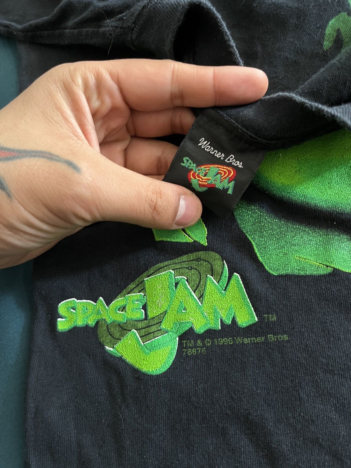 Vintage 1996” SwackHammer Space Jam AOP Print Green Warner Bros Size US S / EU 44-46 / 1 - 2 Thumbnail