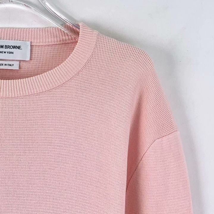 Thom Browne Thom Browne Classic Four-Bar Cotton Crewneck Sweater Size US M / EU 48-50 / 2 - 3 Thumbnail