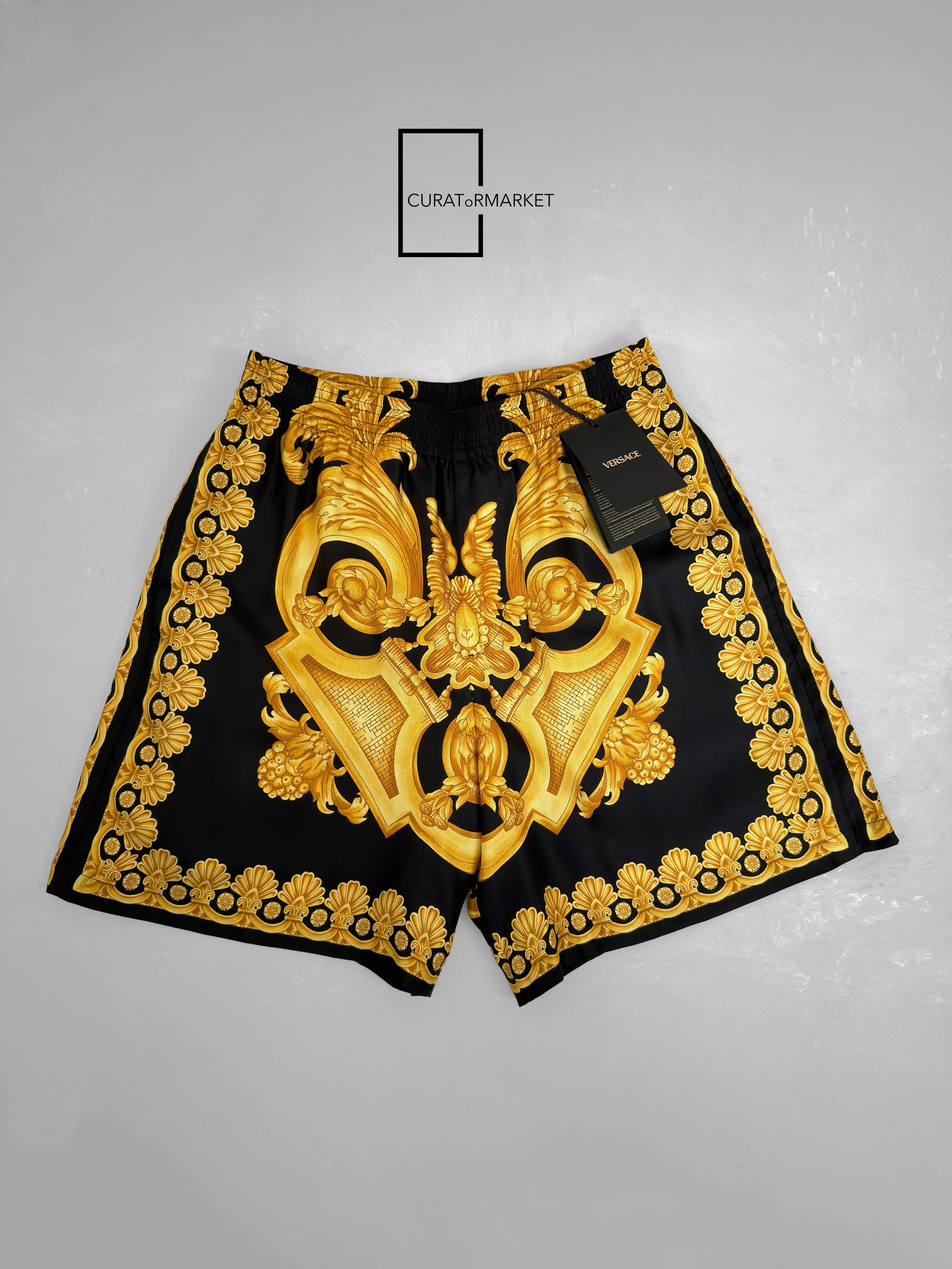 Versace EU46 Silk Gold Medusa Heritage Barocco Baroque Print SS24 Size US 30 / EU 46 - 2 Thumbnail