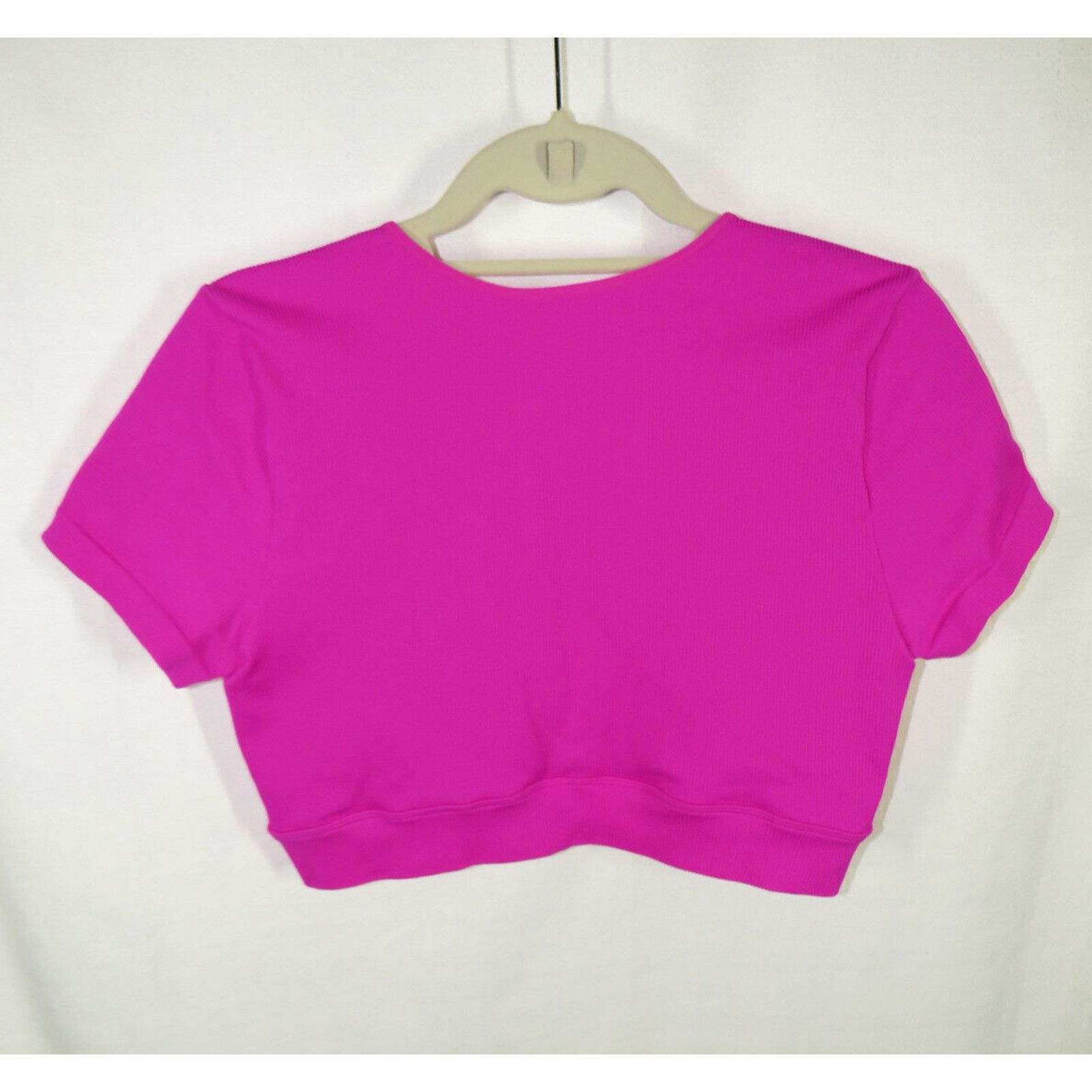 Other Wild Fable Fuchsia Ribbed Deep V Neck Cropped Fitted Top XXL Size XXL / US 16-18 / IT 52-54 - 6 Thumbnail