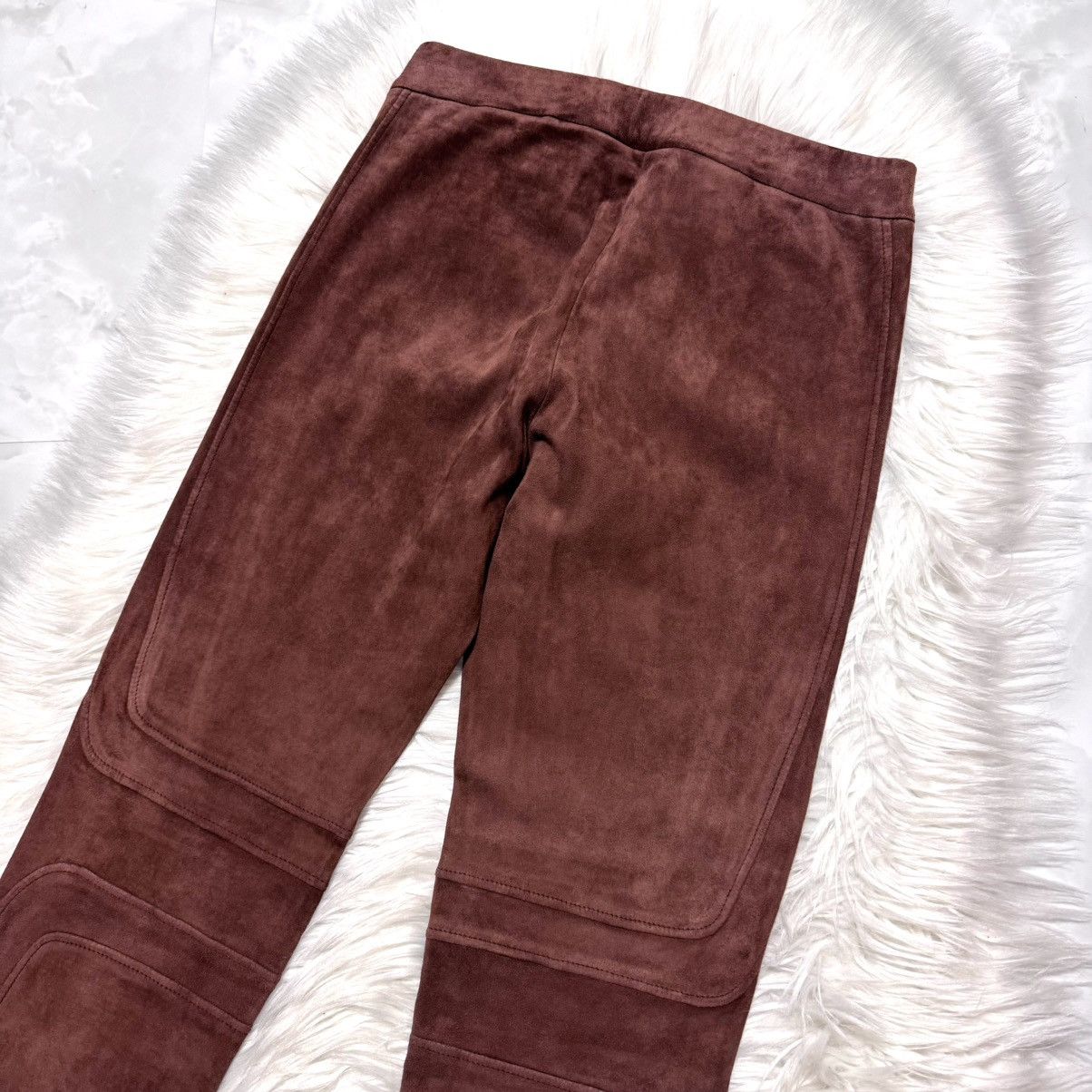 Brunello Cucinelli Brunello Cucinelli Framed Suede Leather Pants Brown Size 27" / US 4 / IT 40 - 8 Thumbnail