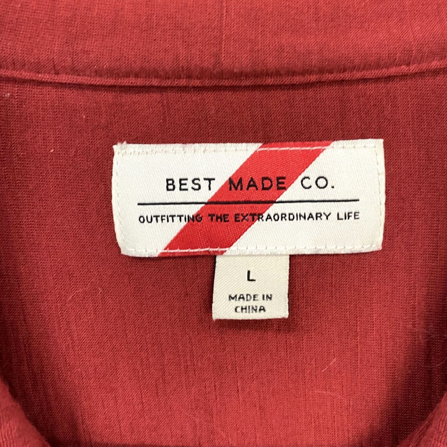 CO Best Made Co Polo Shirt Mens L Red 100% Merino Wool Jersey Knit Long Sleeve Casual Shirt Size US L / EU 52-54 / 3 - 5 Thumbnail