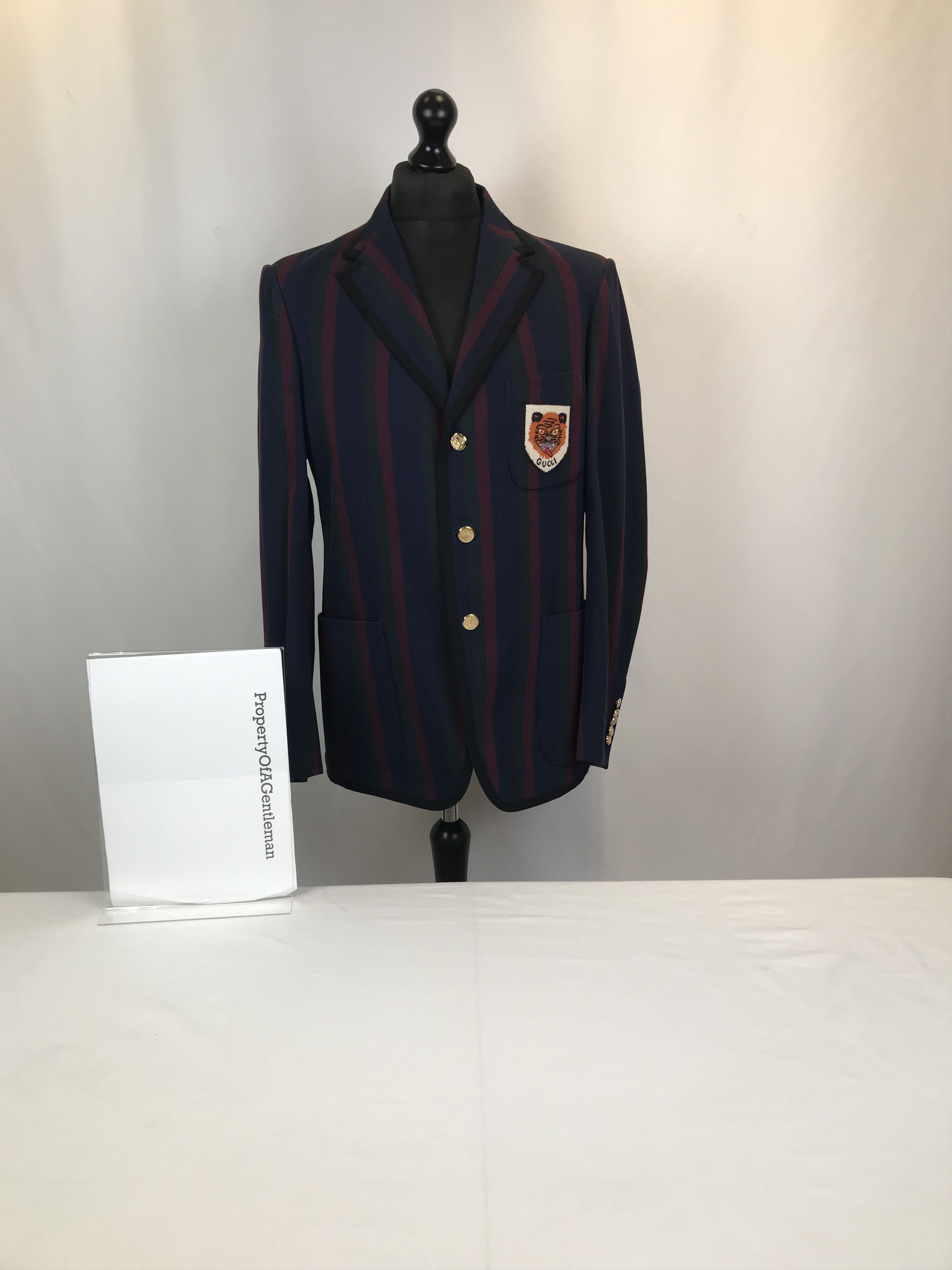 Gucci Gucci Stripped Tiger Embroidered Blazerr Size 50R - 3 Thumbnail