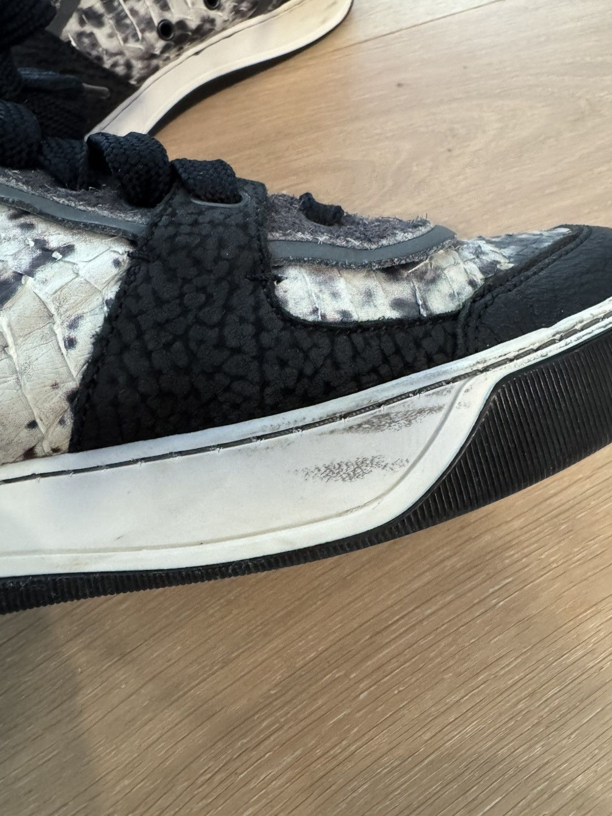 Lanvin Lanvin Men’s High top Sneakers Camo Sz 10 Snake Python Suede Size US 10 / EU 43 - 9 Thumbnail