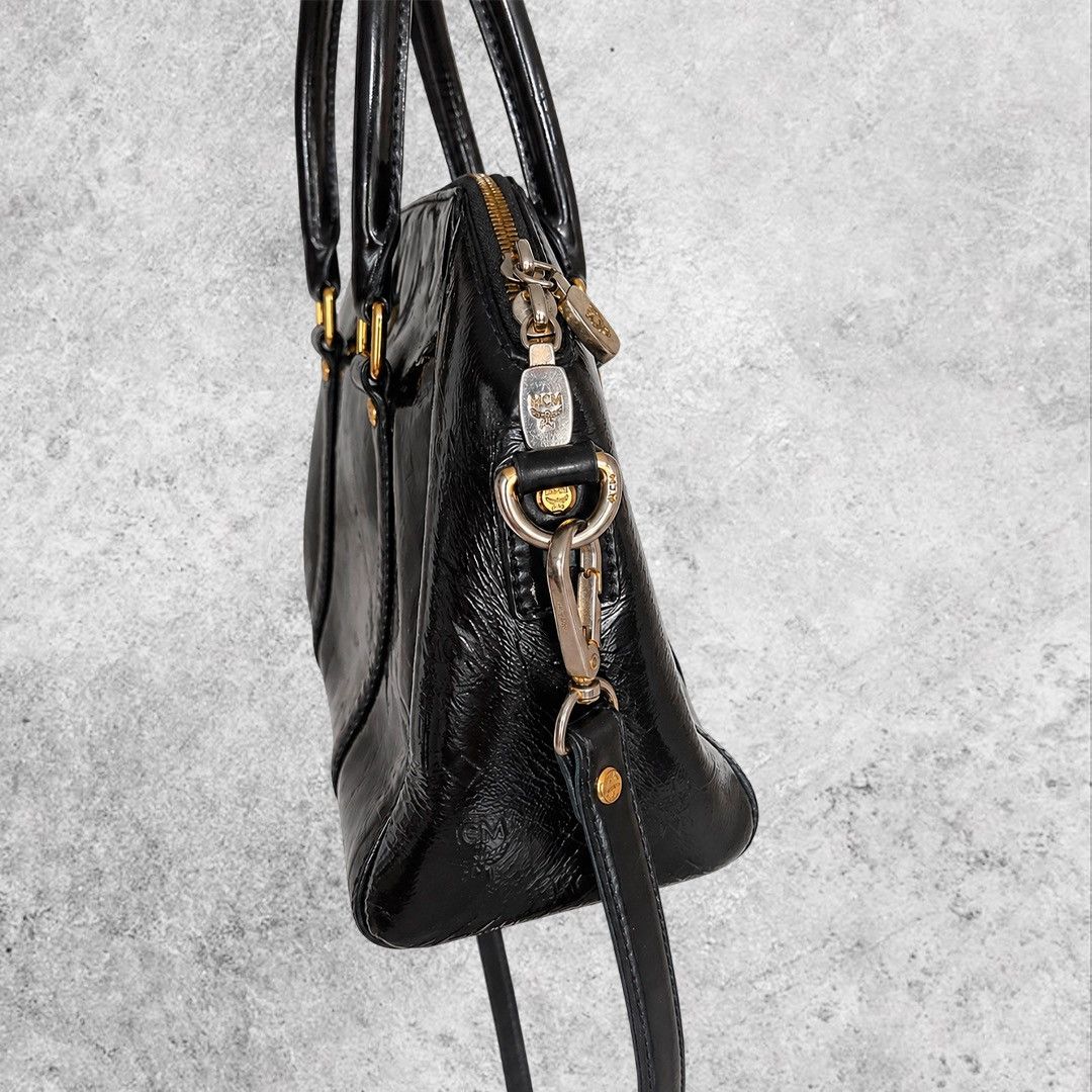 MCM MCM Bag Luxury Patent Monogram Satchel Boston Bag Glossy Size ONE SIZE - 5 Thumbnail