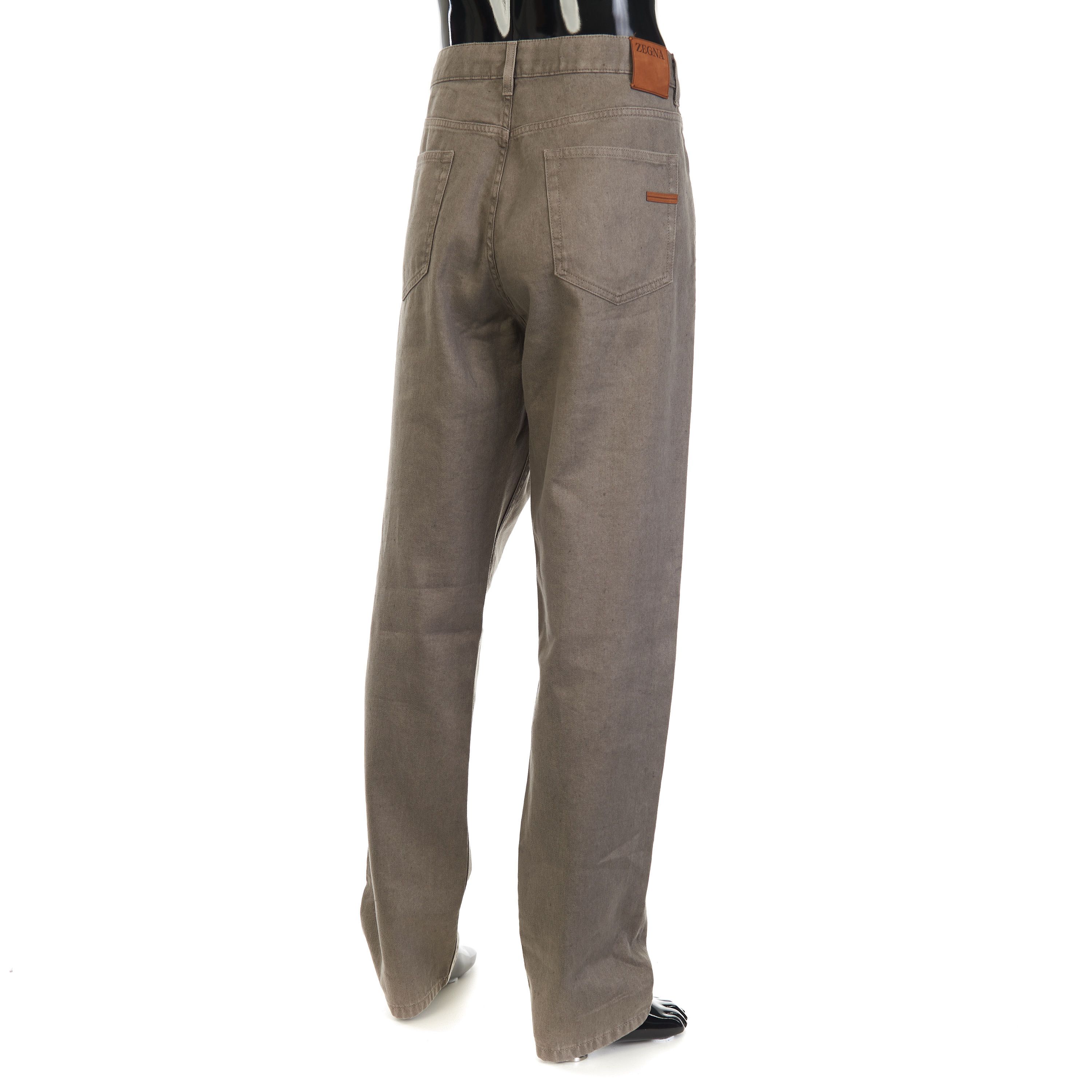 Ermenegildo Zegna Dark Taupe Stretch Cotton & Linen Roccia Jeans Size US 38 / EU 54 - 5 Thumbnail